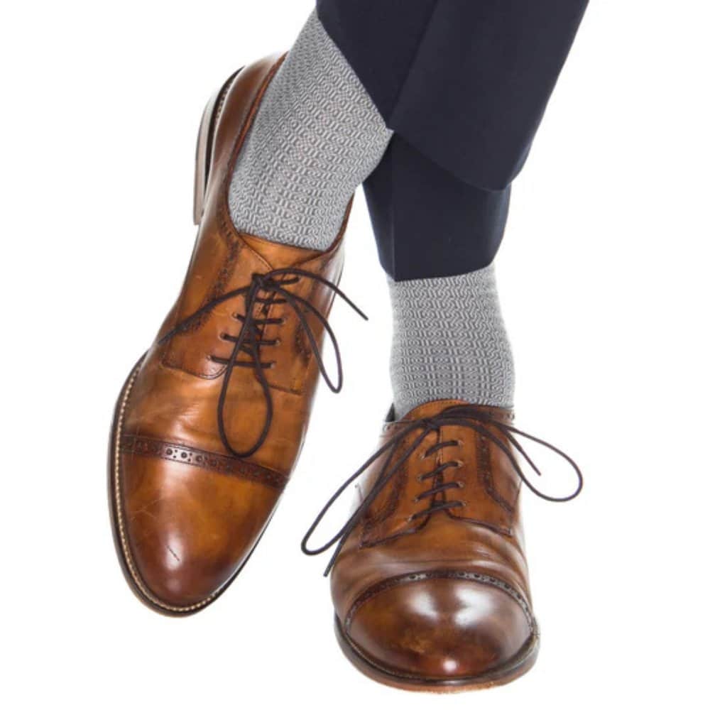 Bernard Chain Link Over The Calf Mercerized Cotton Socks - Image 6