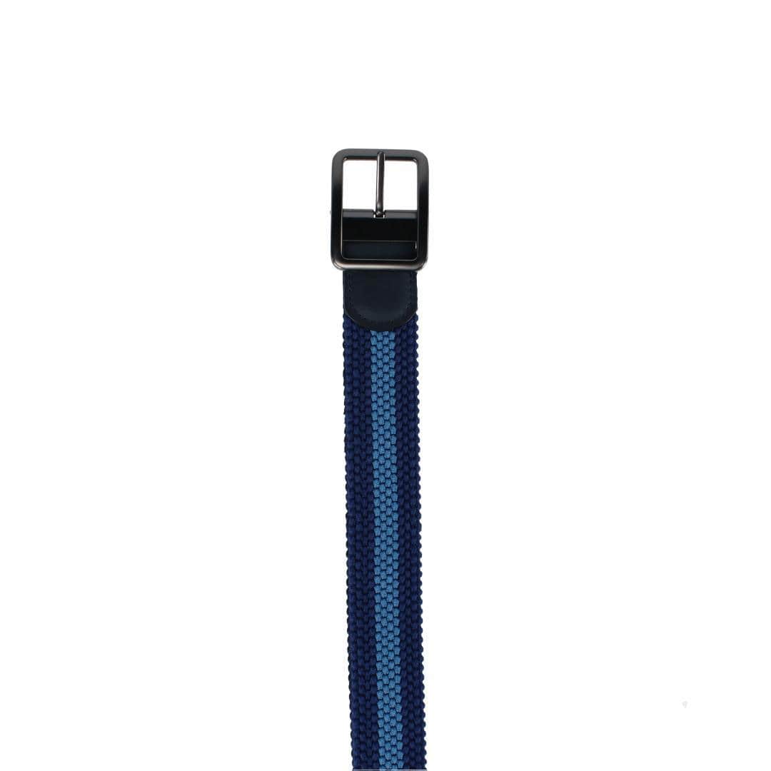Big and Tall Arturo 35MM Black and Blue Striped Reversible Braided Casual Golf Belt - Image 4