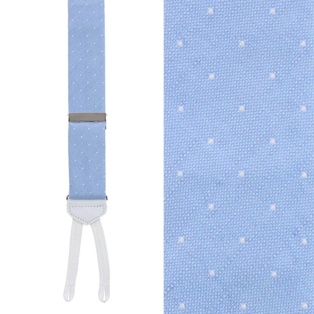 Big and Tall Churchill Chambray Polka Dot Linen Blend Formal End Braces - Image 3
