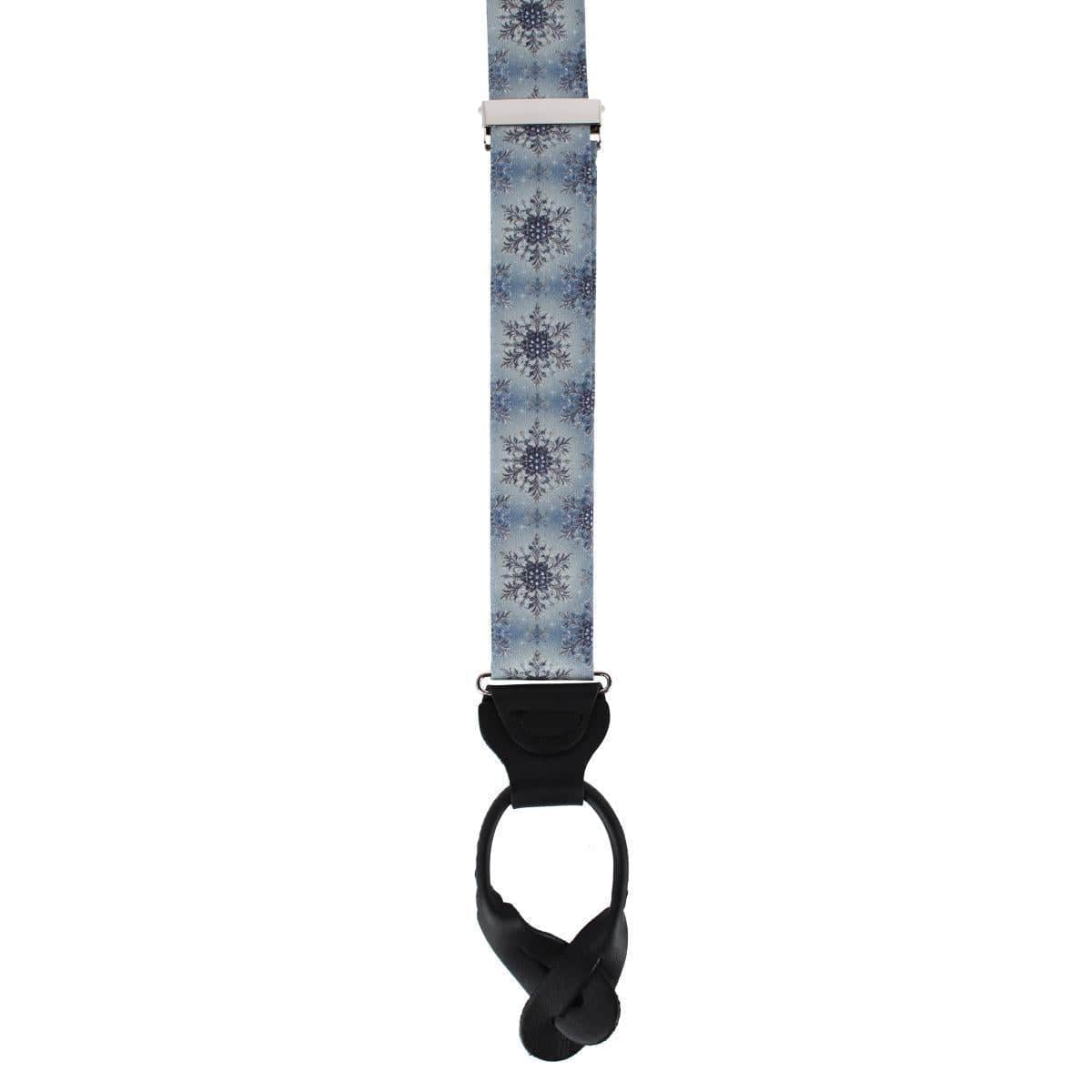 Big and Tall Clarence The Classy Snowflake Silk Holiday Button End Brace - Image 5