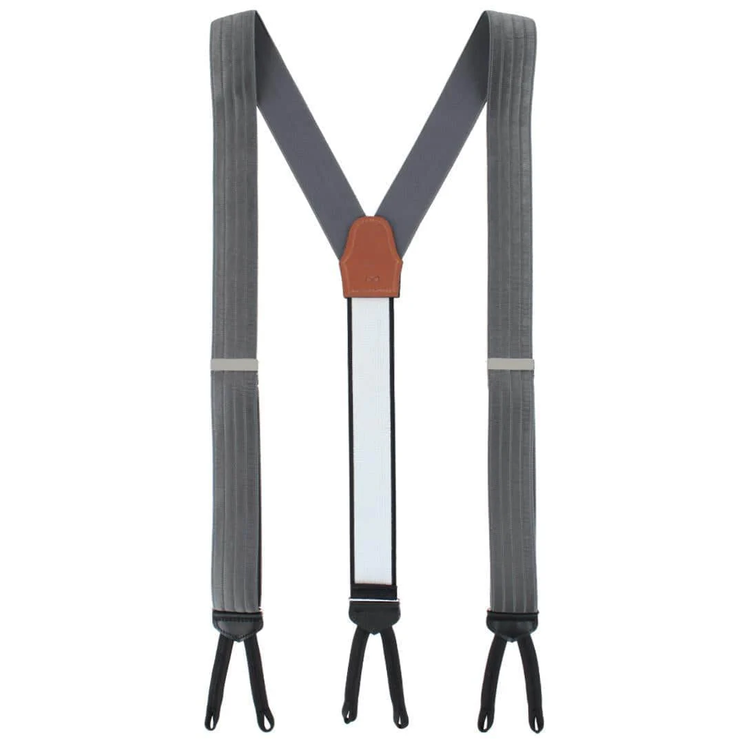 Big and Tall Jefferson Brushed Pinstripe Elastic Formal End Braces - Image 10