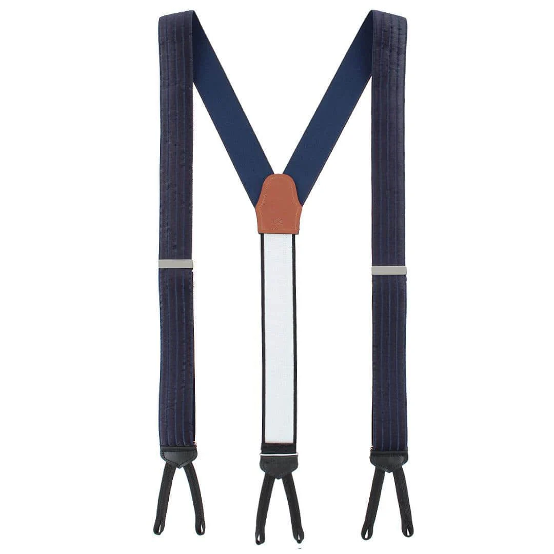 Big and Tall Jefferson Brushed Pinstripe Elastic Formal End Braces - Image 13