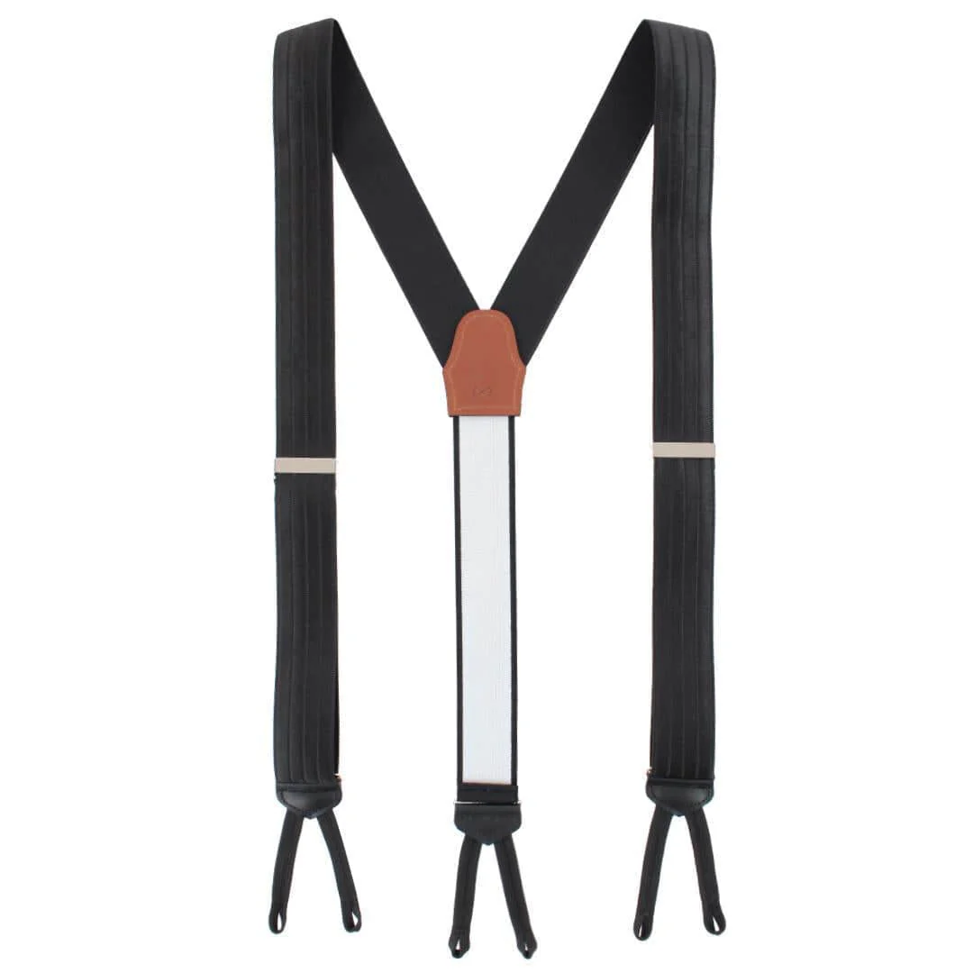 Big and Tall Jefferson Brushed Pinstripe Elastic Formal End Braces - Image 8