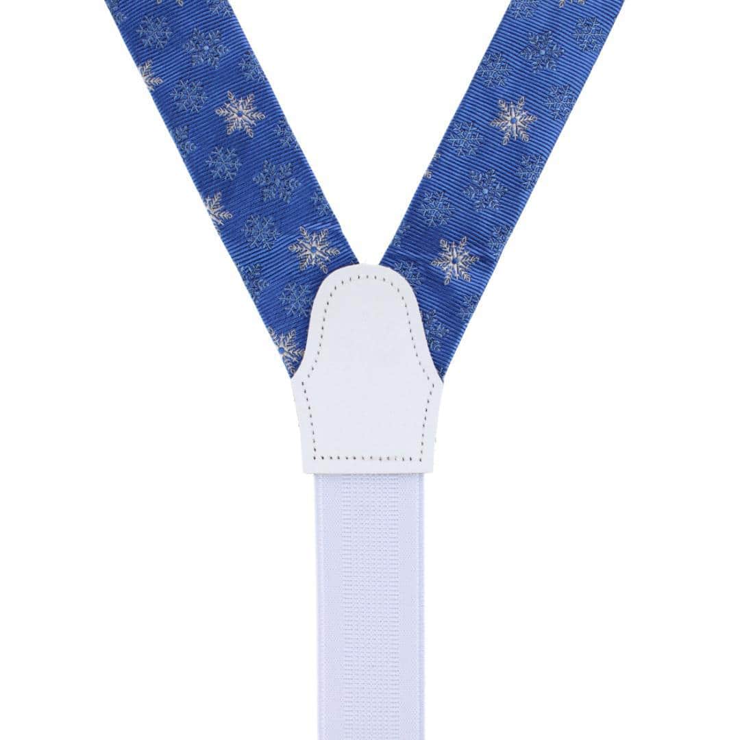 Big and Tall Let It Snow Novelty Snowflake Silk Formal End Braces - Image 4
