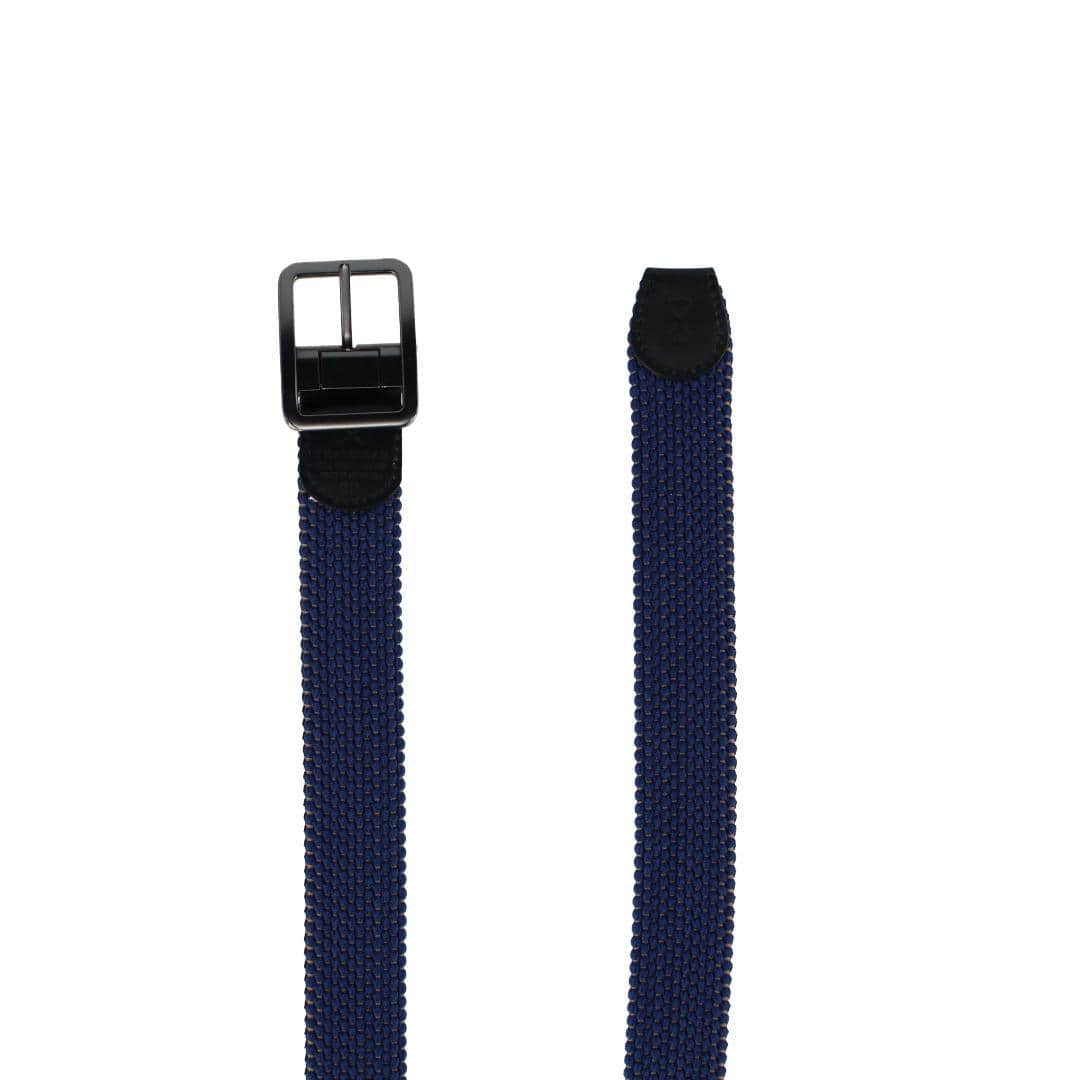 Big and Tall Matias 35MM Blue and Kahki Stripe Reversible Braided Casual Golf Belt - Image 7