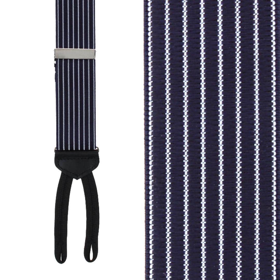 Big and Tall Voltaire Chalk Stripe Elastic Formal End Braces - Image 4