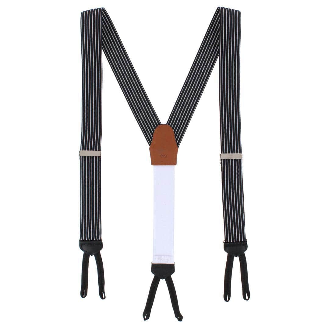 Big and Tall Voltaire Chalk Stripe Elastic Formal End Braces - Image 5