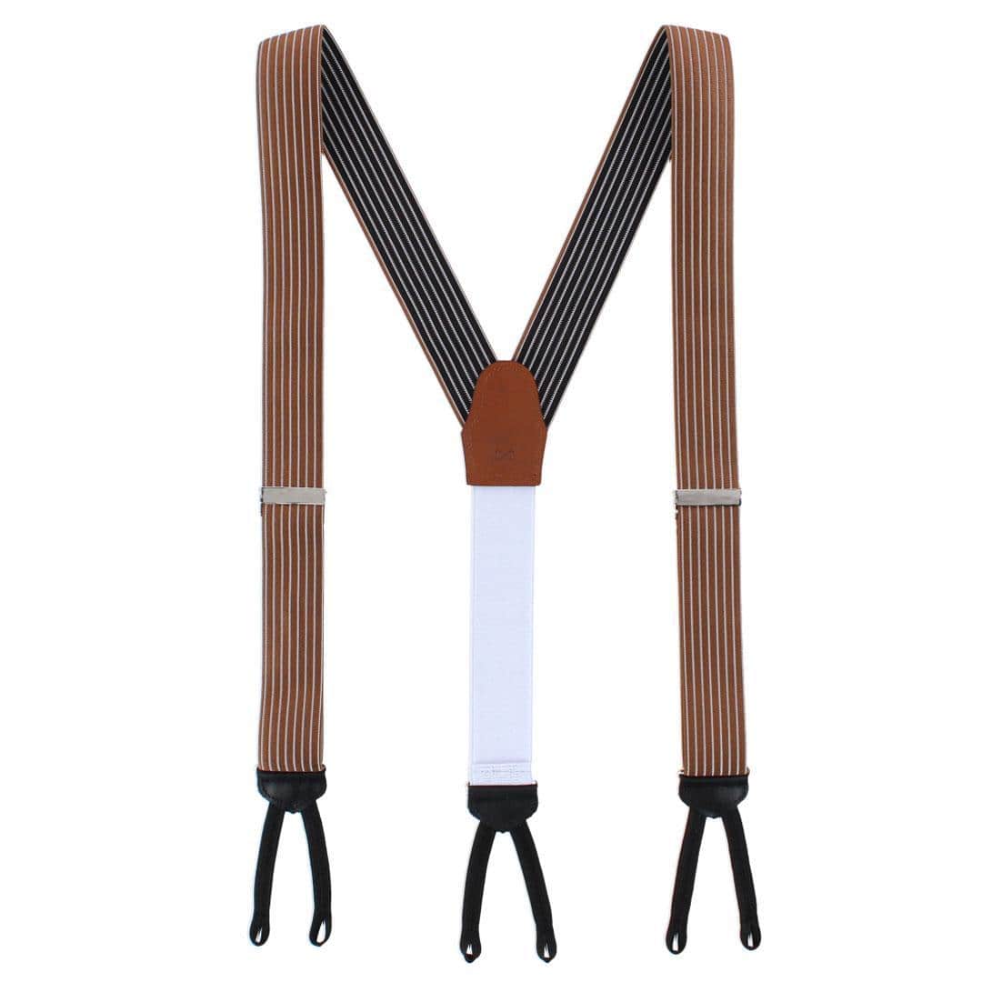 Big and Tall Voltaire Chalk Stripe Elastic Formal End Braces - Image 6