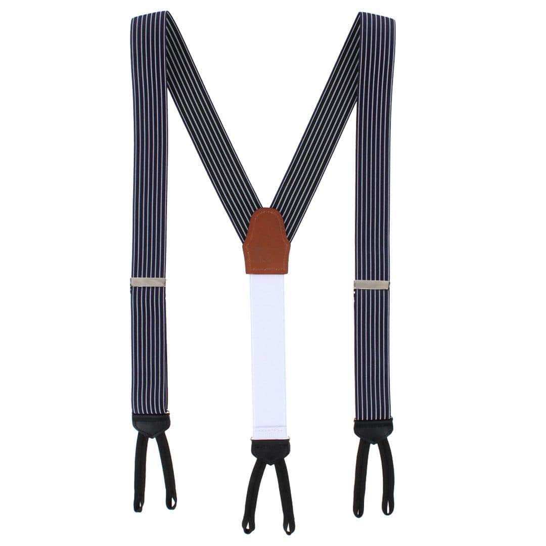 Big and Tall Voltaire Chalk Stripe Elastic Formal End Braces - Image 7