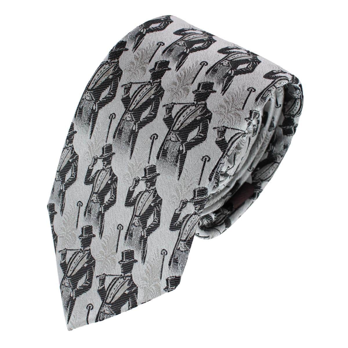 Big & Tall Ambrose Dapper Night Silk Novelty Necktie - Image 2