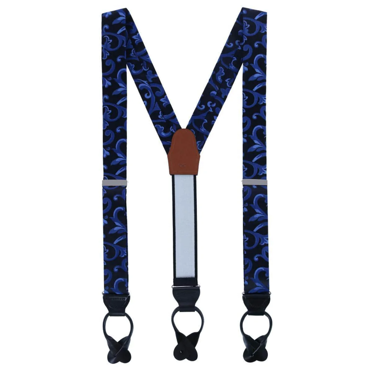 Big & Tall Christian the Romantic Brocade Silk Button End Braces - Image 4