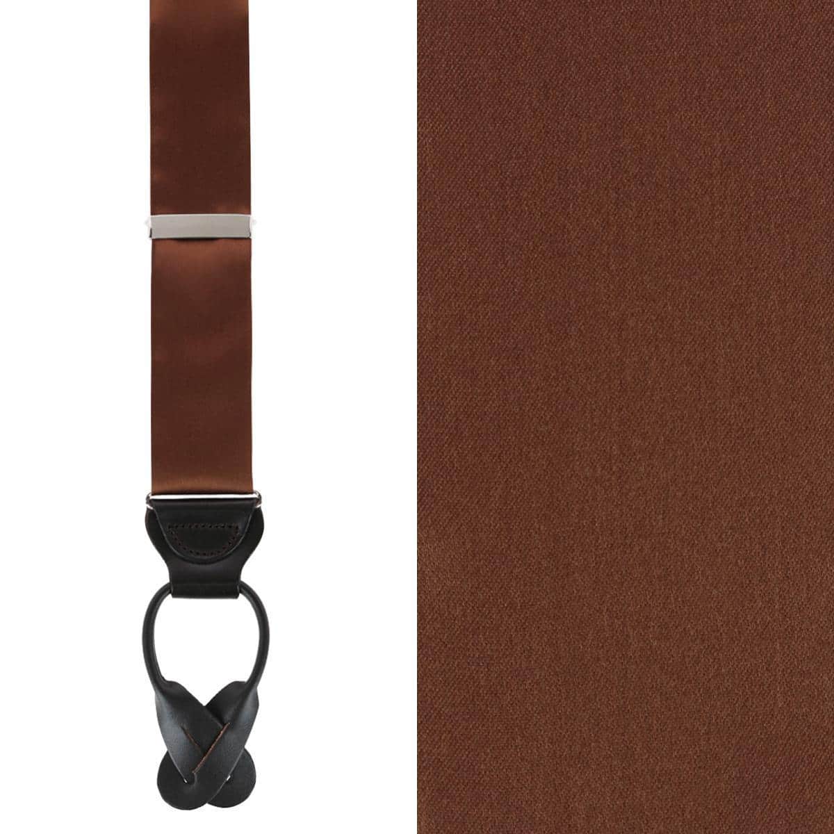 Big & Tall Dutton Solid Colored Silk Button End Braces - Image 4