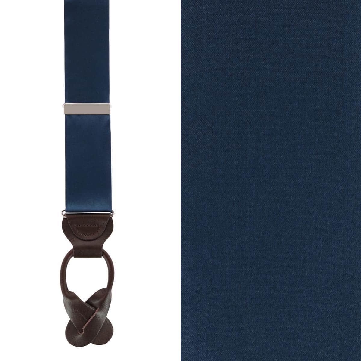 Big & Tall Dutton Solid Colored Silk Button End Braces - Image 5