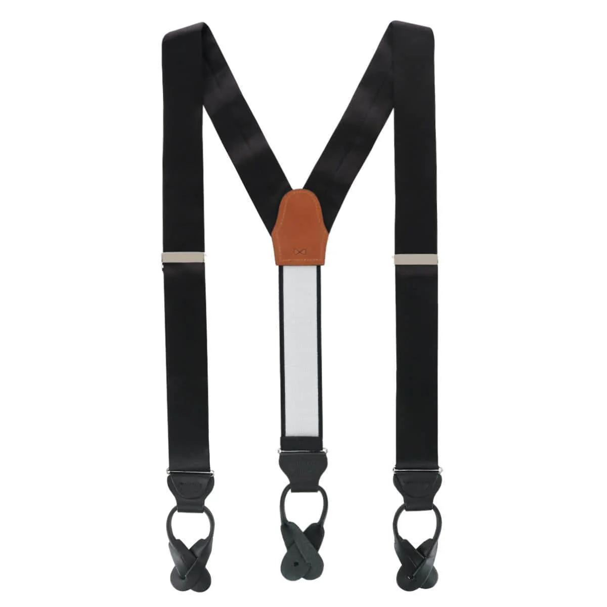 Big & Tall Dutton Solid Colored Silk Button End Braces - Image 6