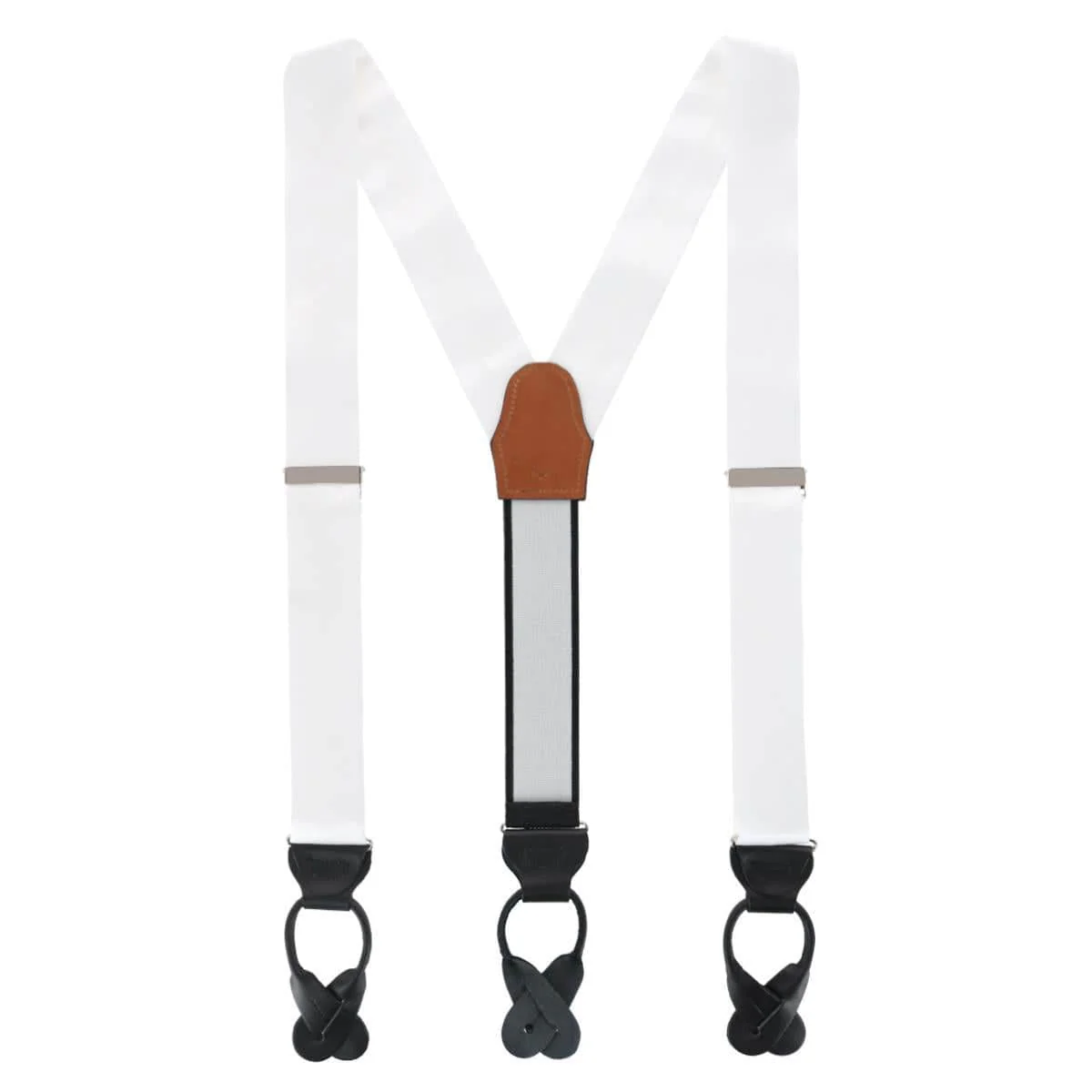 Big & Tall Dutton Solid Colored Silk Button End Braces - Image 7