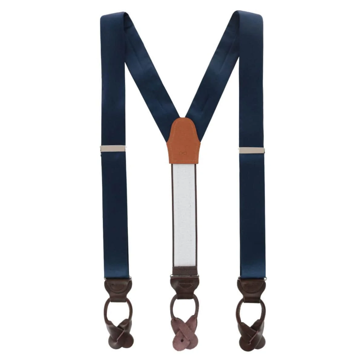 Big & Tall Dutton Solid Colored Silk Button End Braces - Image 9