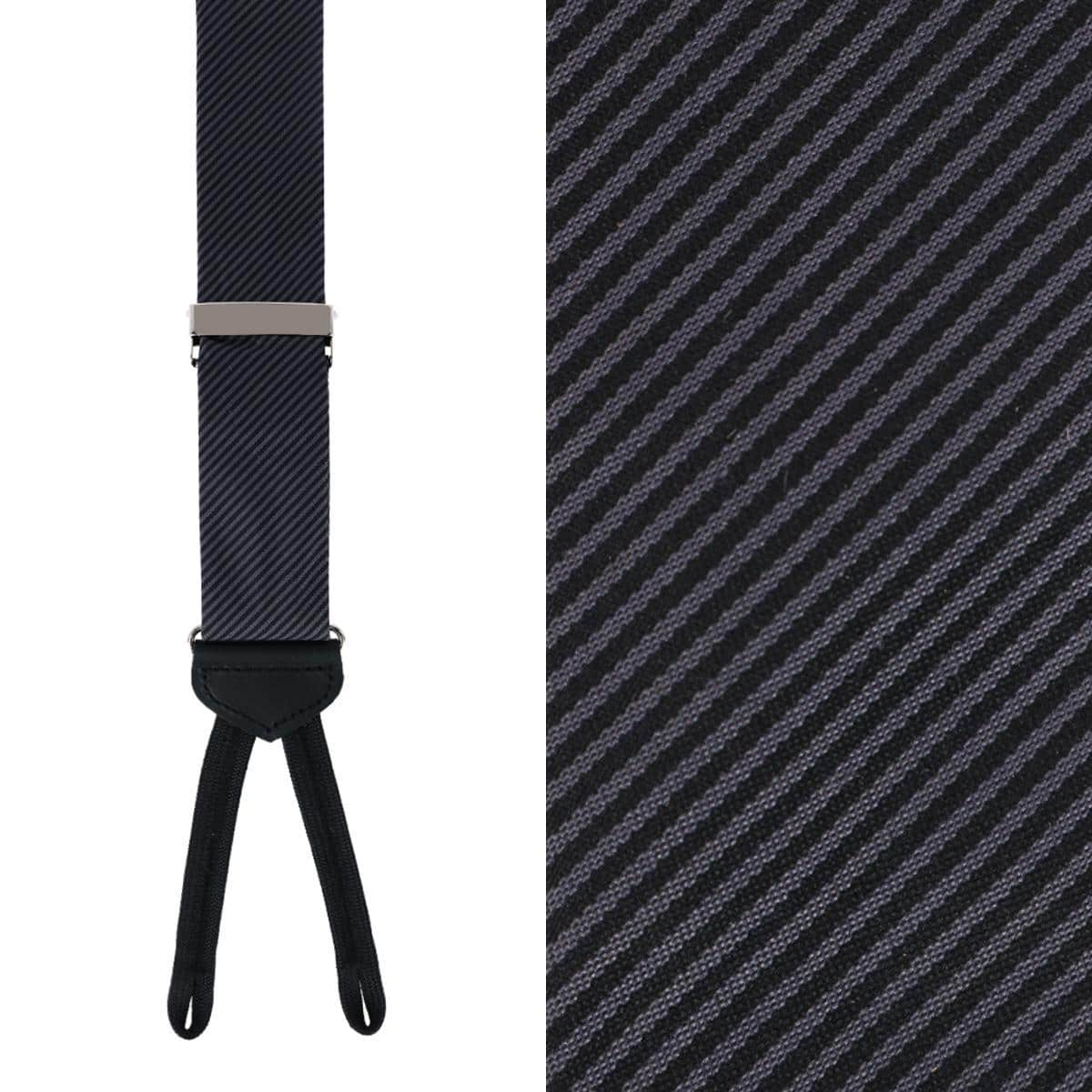 Big & Tall Leyton Diagonal Lined Tone on Tone Silk Formal End Braces - Image 2