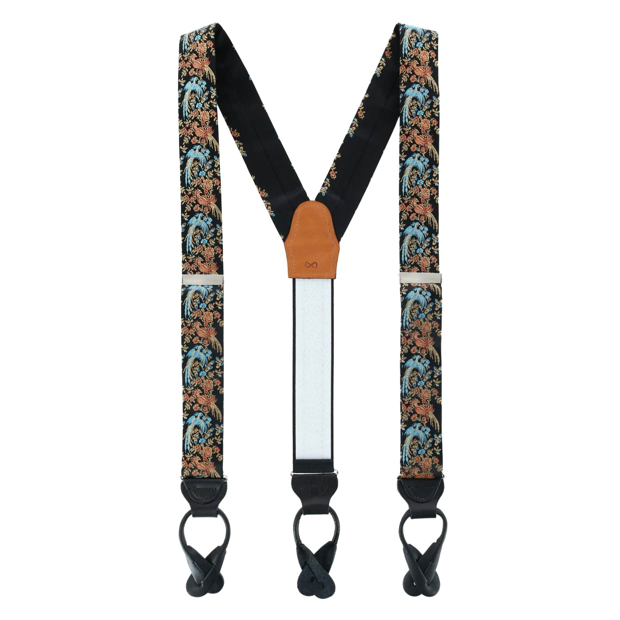 Birds of Prosperity Silk Button End Braces - Image 4