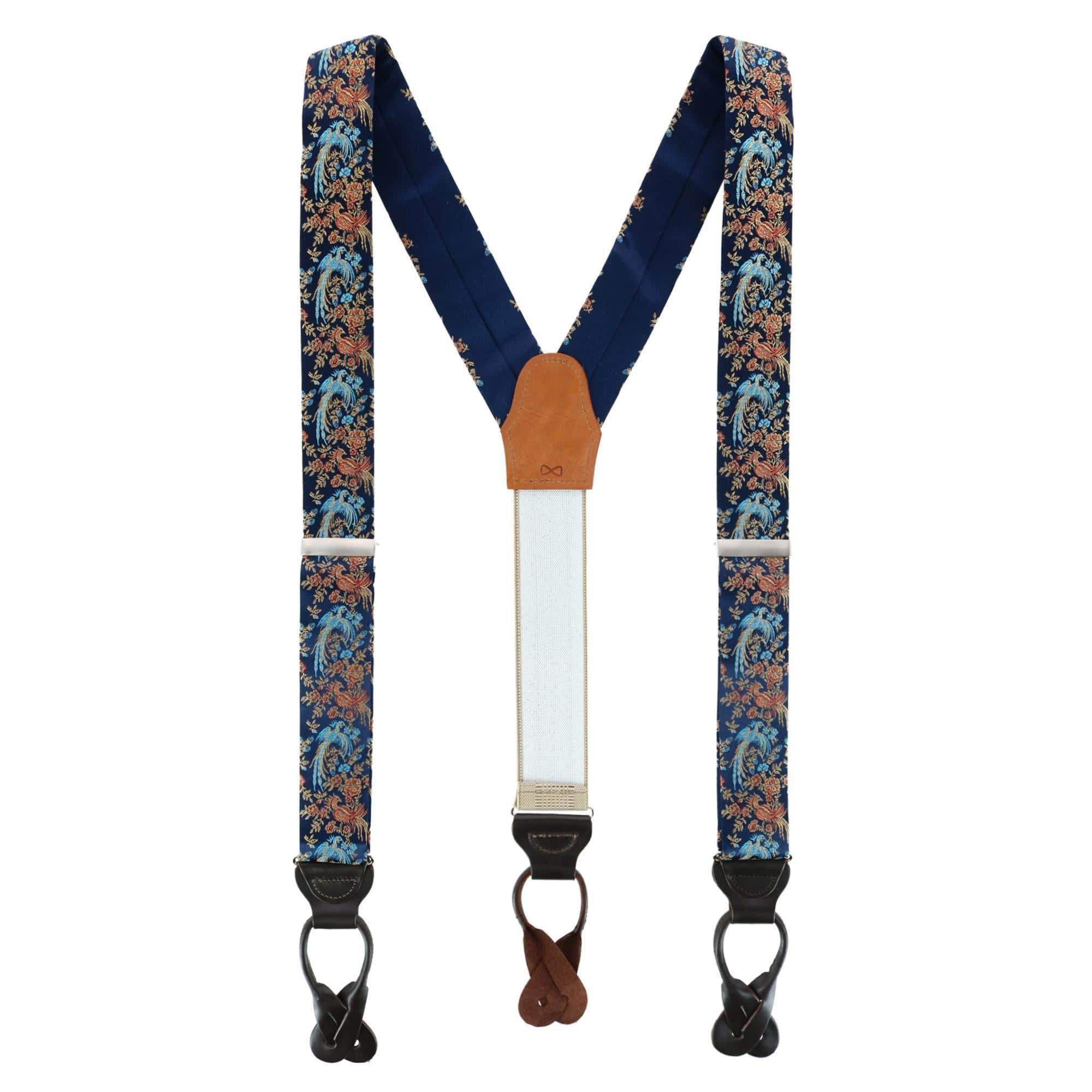Birds of Prosperity Silk Button End Braces and Bow Tie Set - Image 7