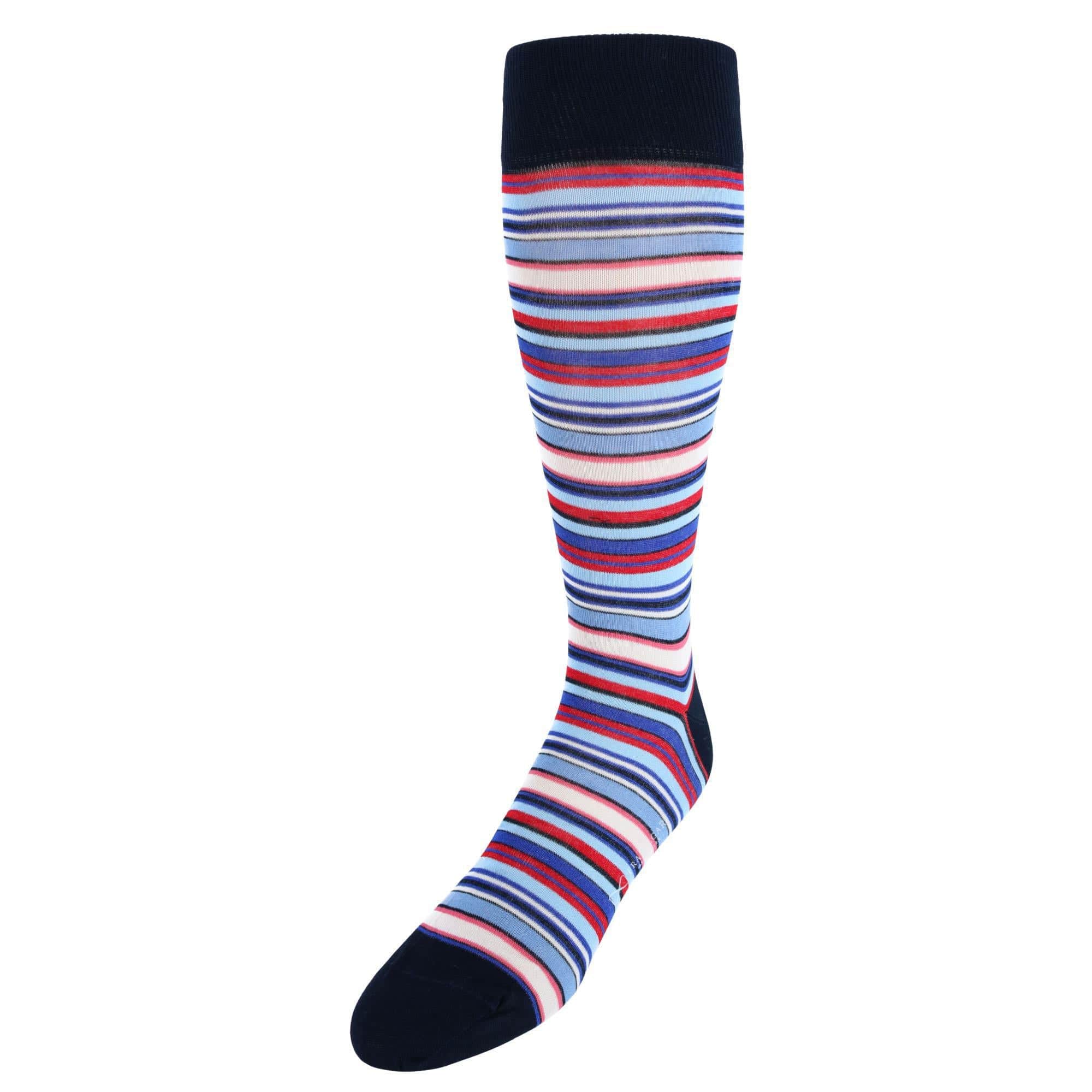 Brady Multi Stripe Mid-Calf Mercerized Cotton Socks - Image 3