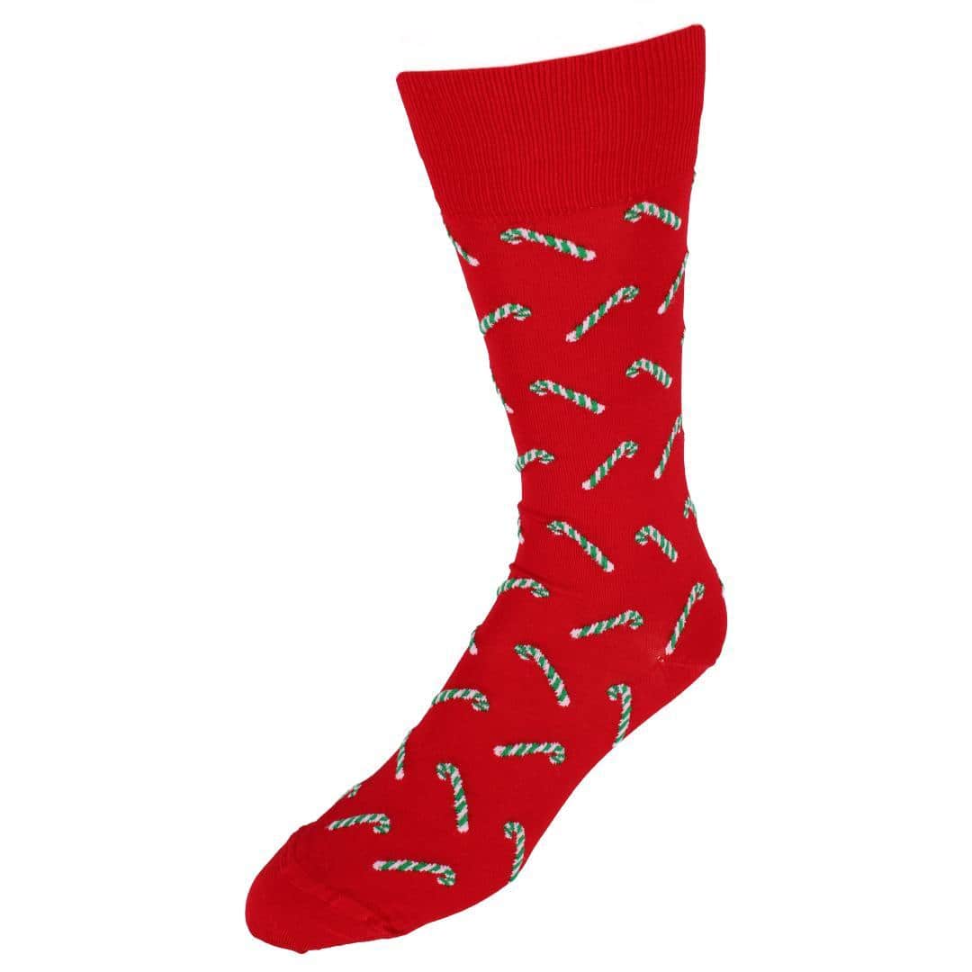 Candy Cane Lane Novelty Mid Calf Mercerized Cotton Socks (1 Pair) - Image 2