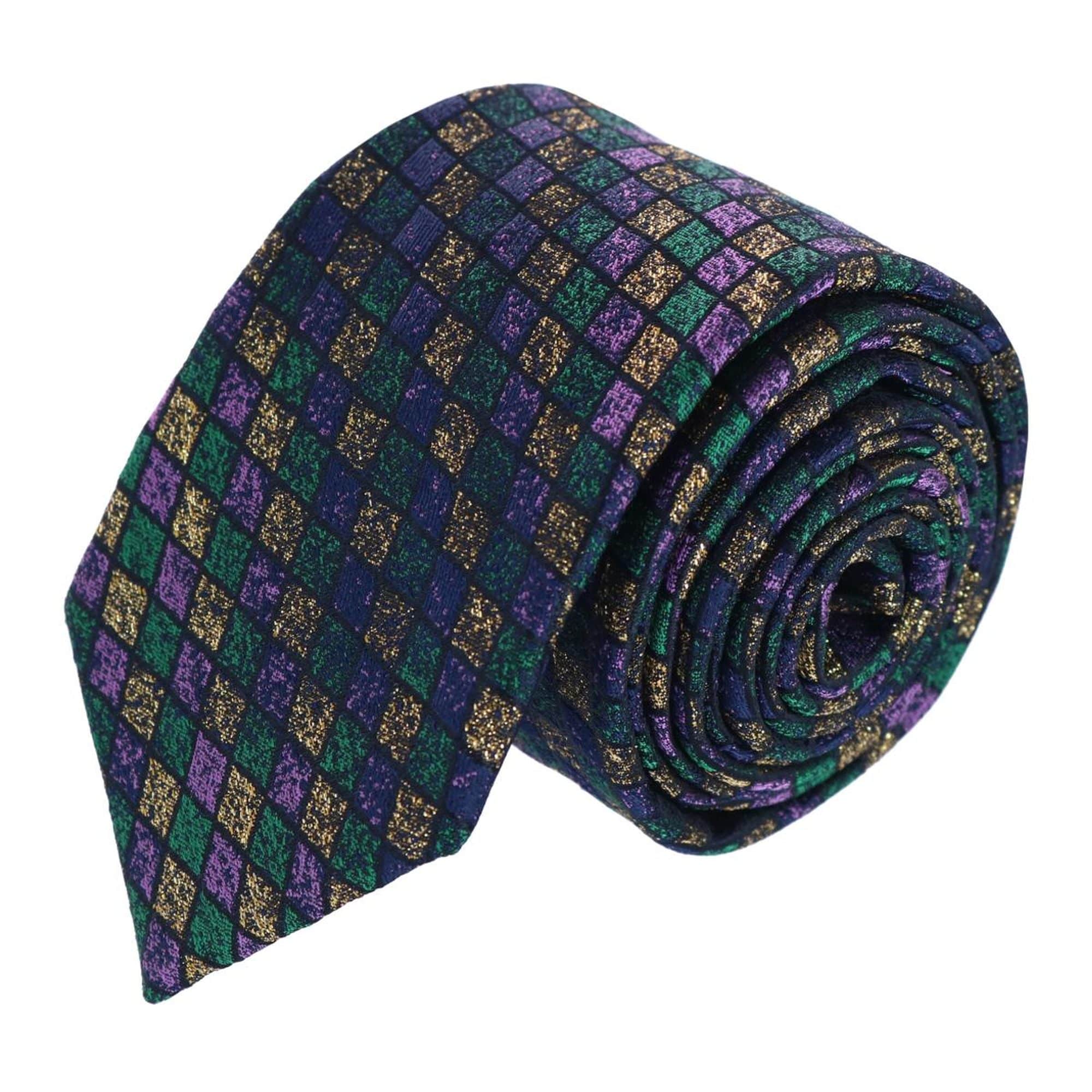 Carnival Diamond Multi-Colored Necktie and Pocket Square Bundle - Image 3
