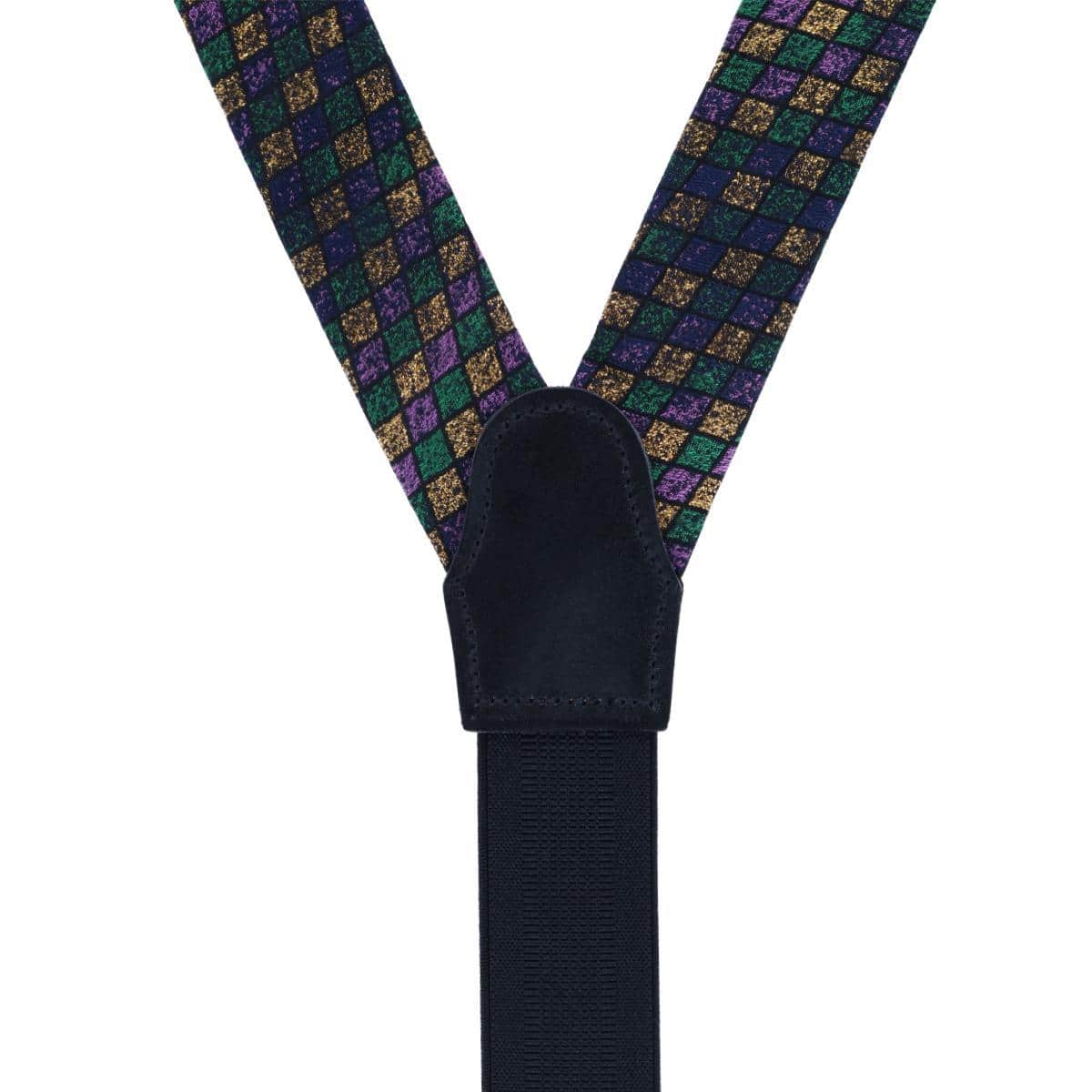 Carnival Diamond Multi-Colored Novelty Silk Button End Braces - Image 4