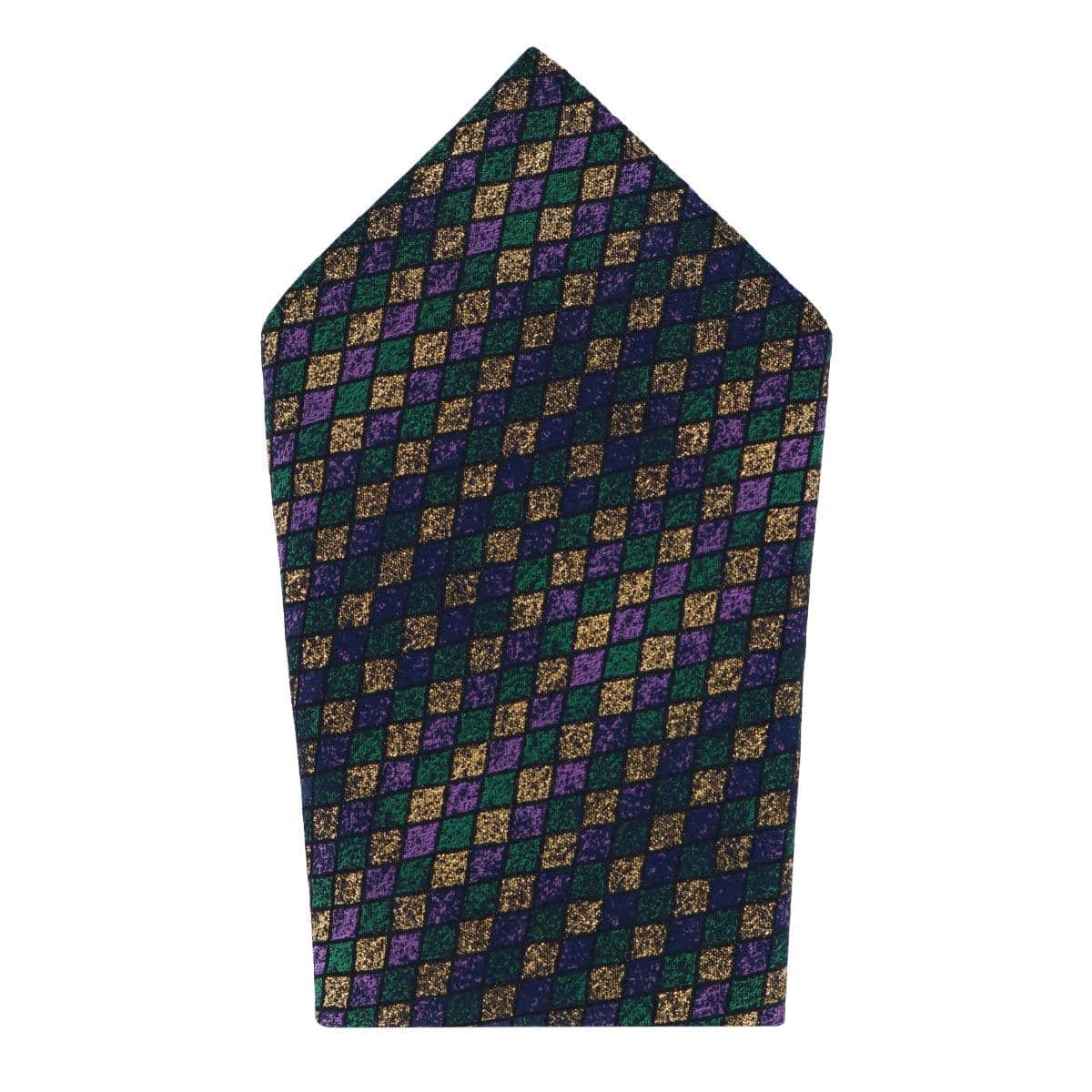 Carnival Diamond Multi-Colored Novelty Silk Pocket Square - Image 2