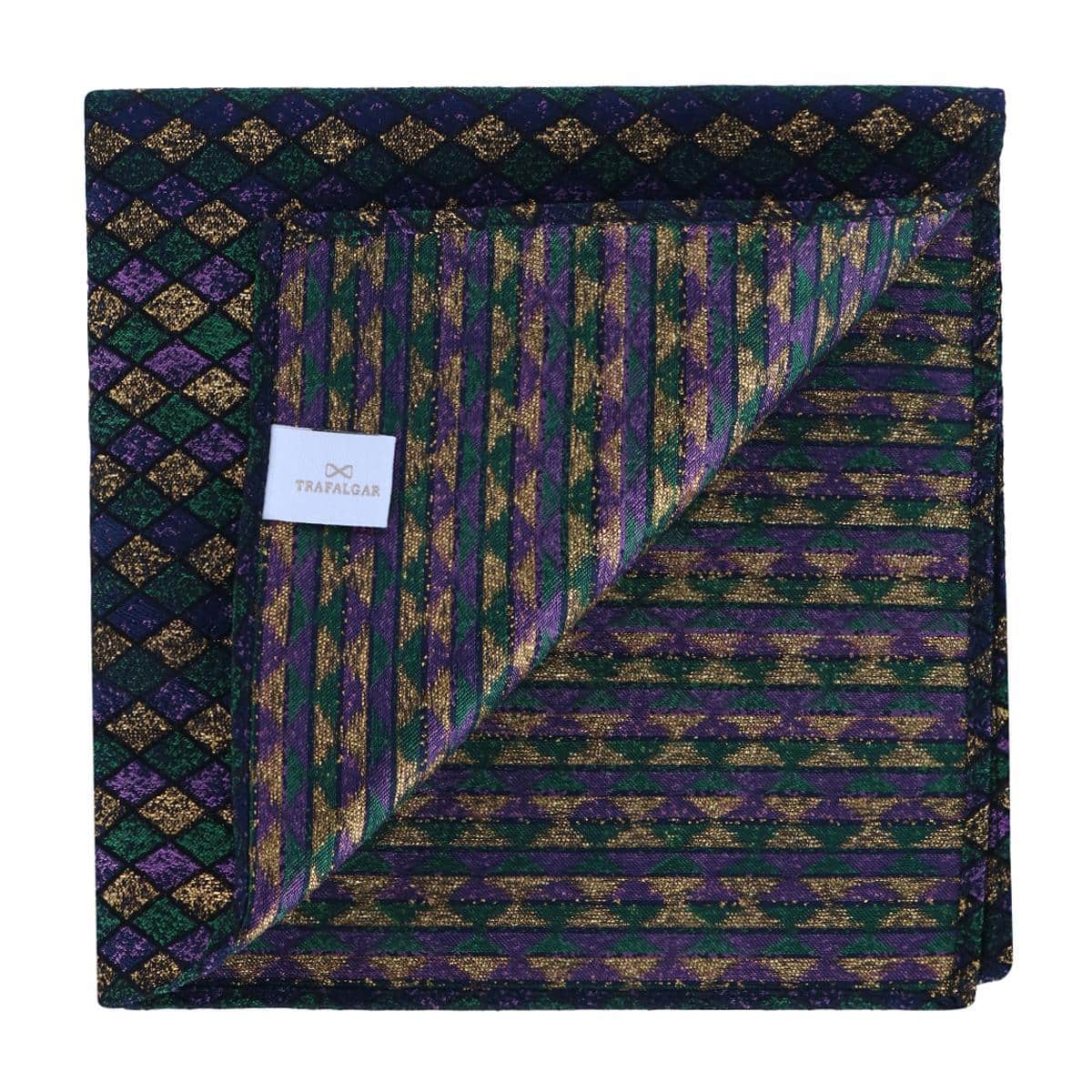 Carnival Diamond Multi-Colored Novelty Silk Pocket Square - Image 4