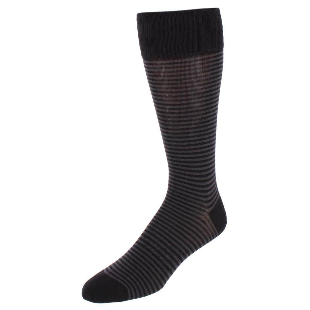 Carvel Striped Pattern Mid-Calf Pima Cotton Socks (1 Pair) - Image 2