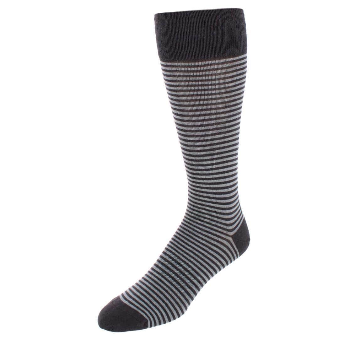 Carvel Striped Pattern Mid-Calf Pima Cotton Socks (1 Pair) - Image 3