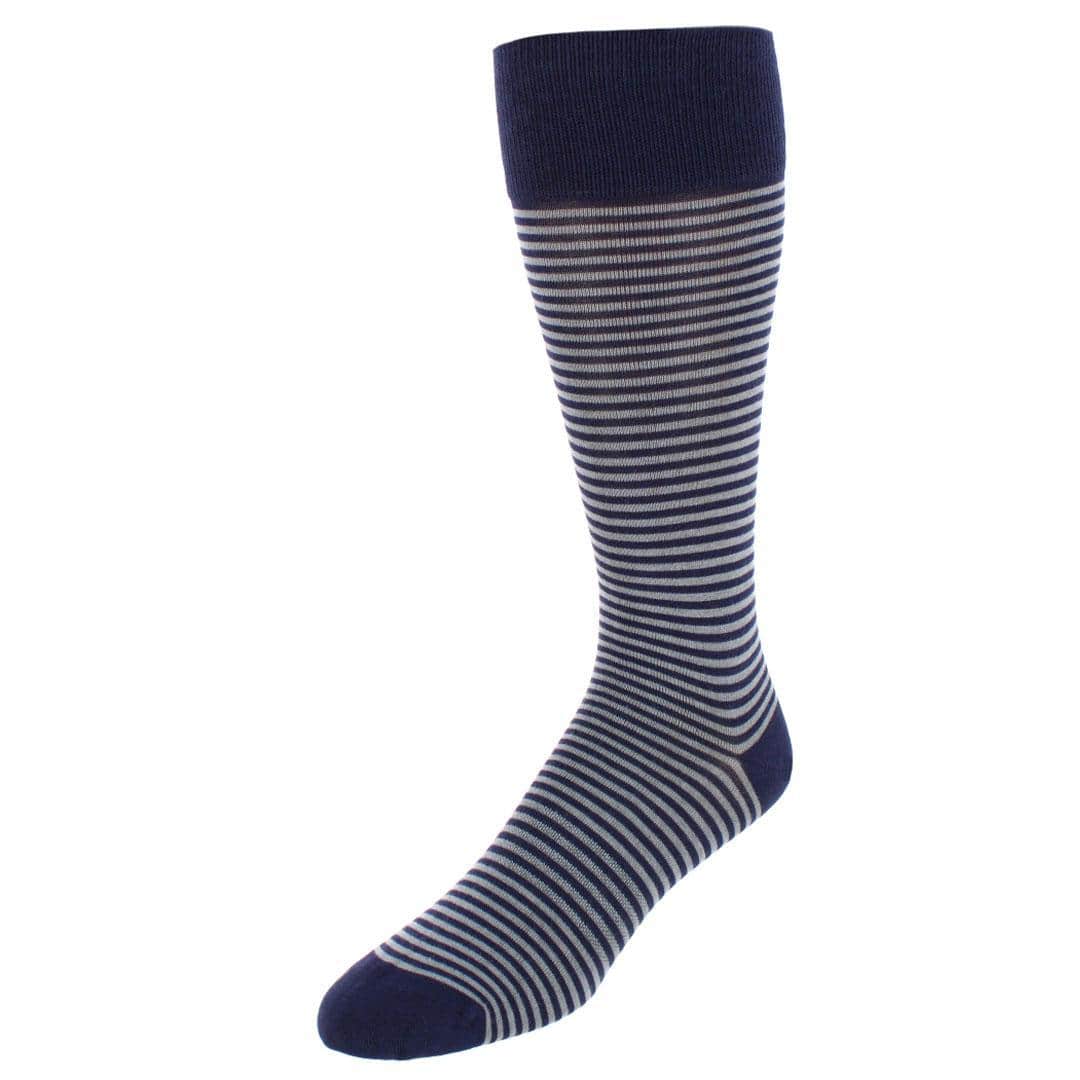 Carvel Striped Pattern Mid-Calf Pima Cotton Socks (1 Pair) - Image 4