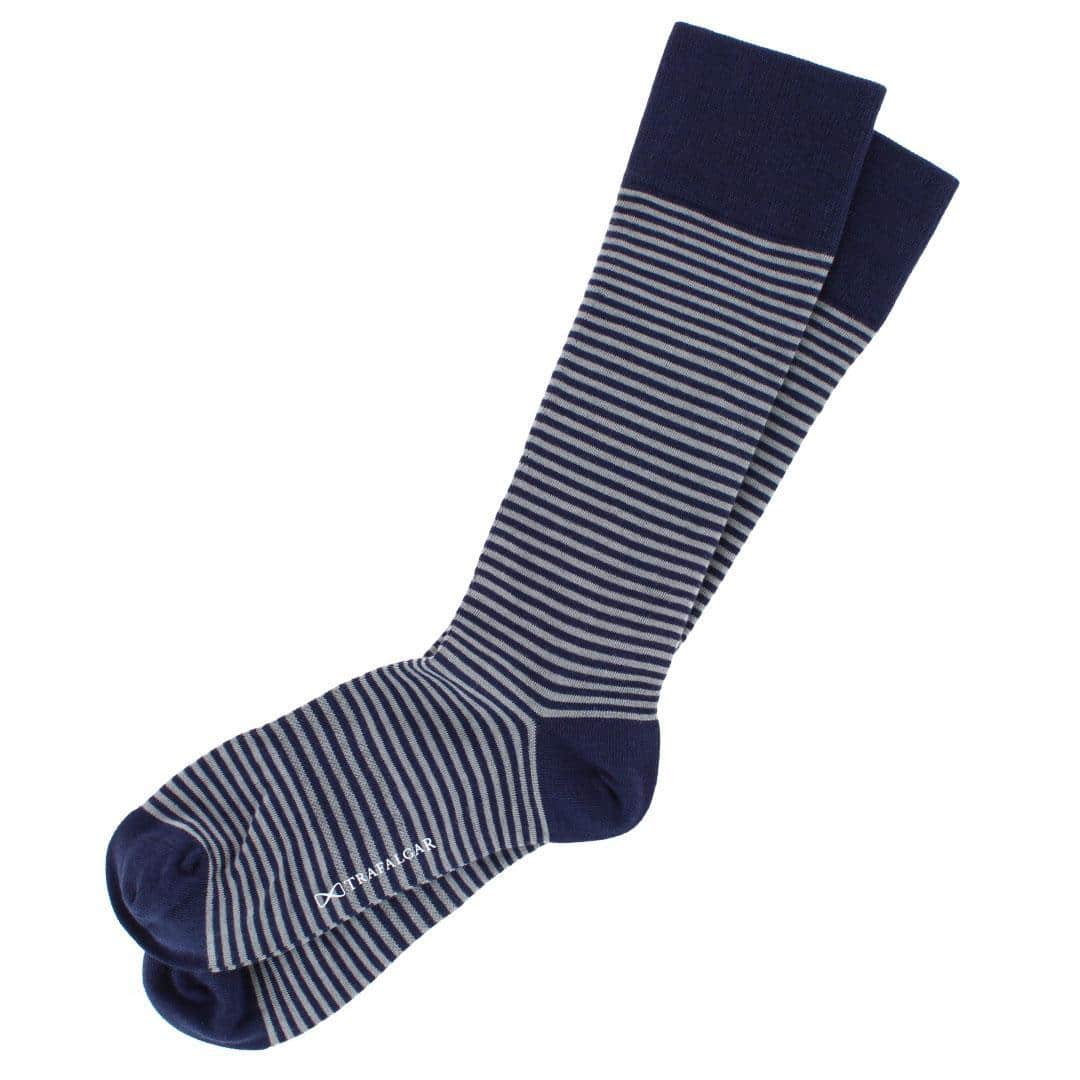 Carvel Striped Pattern Mid-Calf Pima Cotton Socks (1 Pair) - Image 7