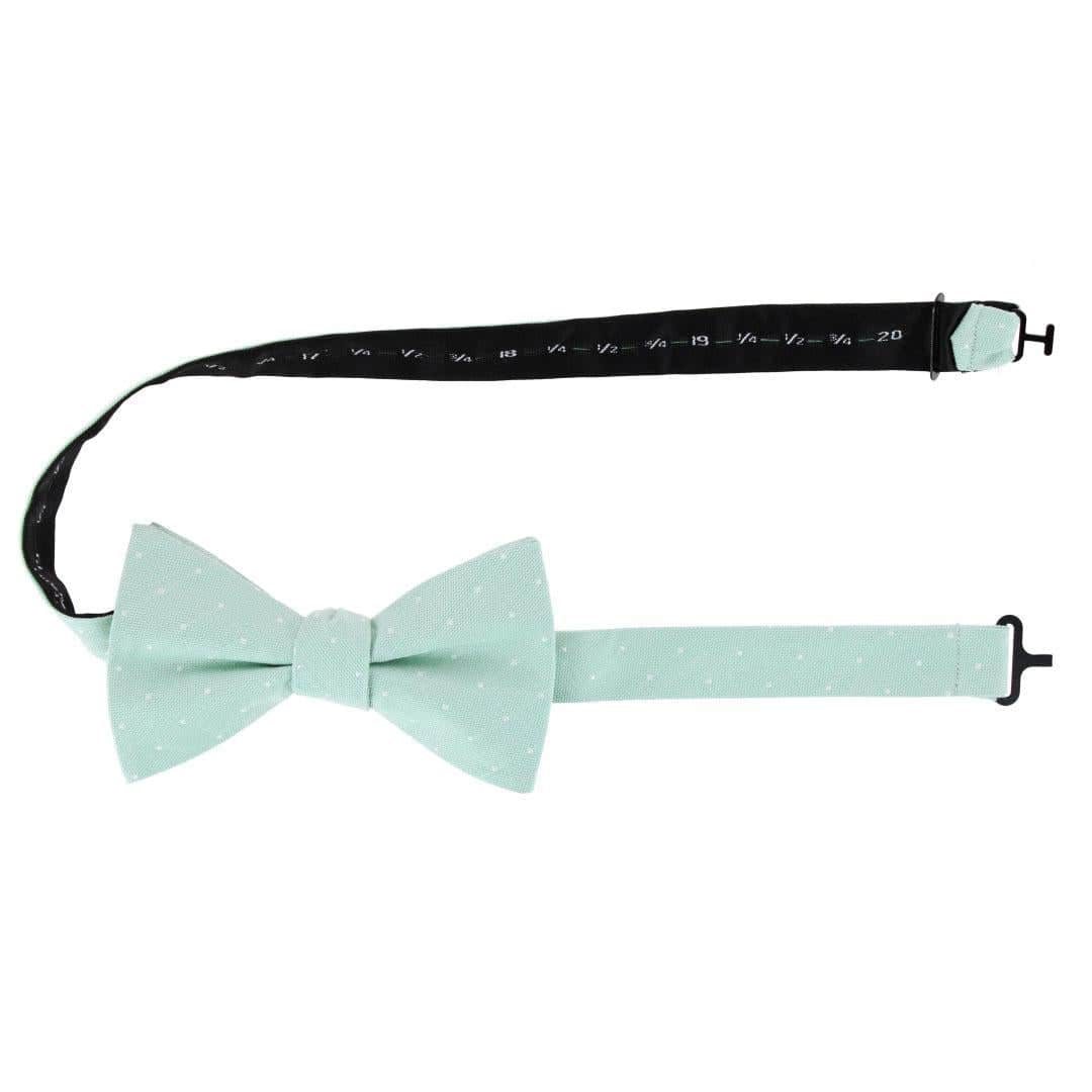 Churchill Chambray Polka Dot Linen Blend Bow Tie - Image 8