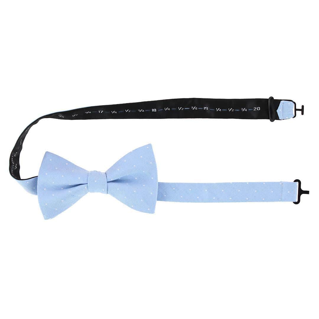 Churchill Chambray Polka Dot Linen Blend Bow Tie - Image 9