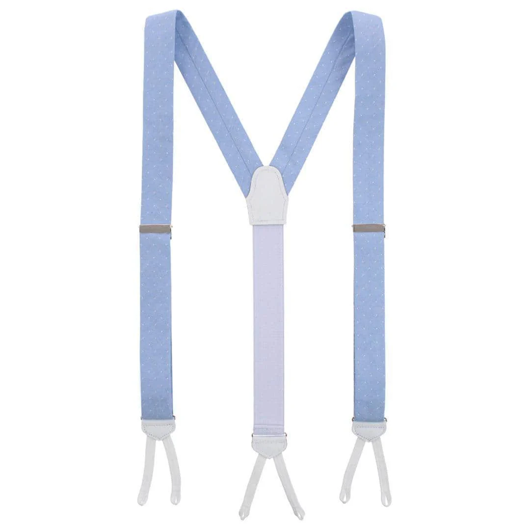Churchill Chambray Polka Dot Linen Blend Formal End Braces - Image 6
