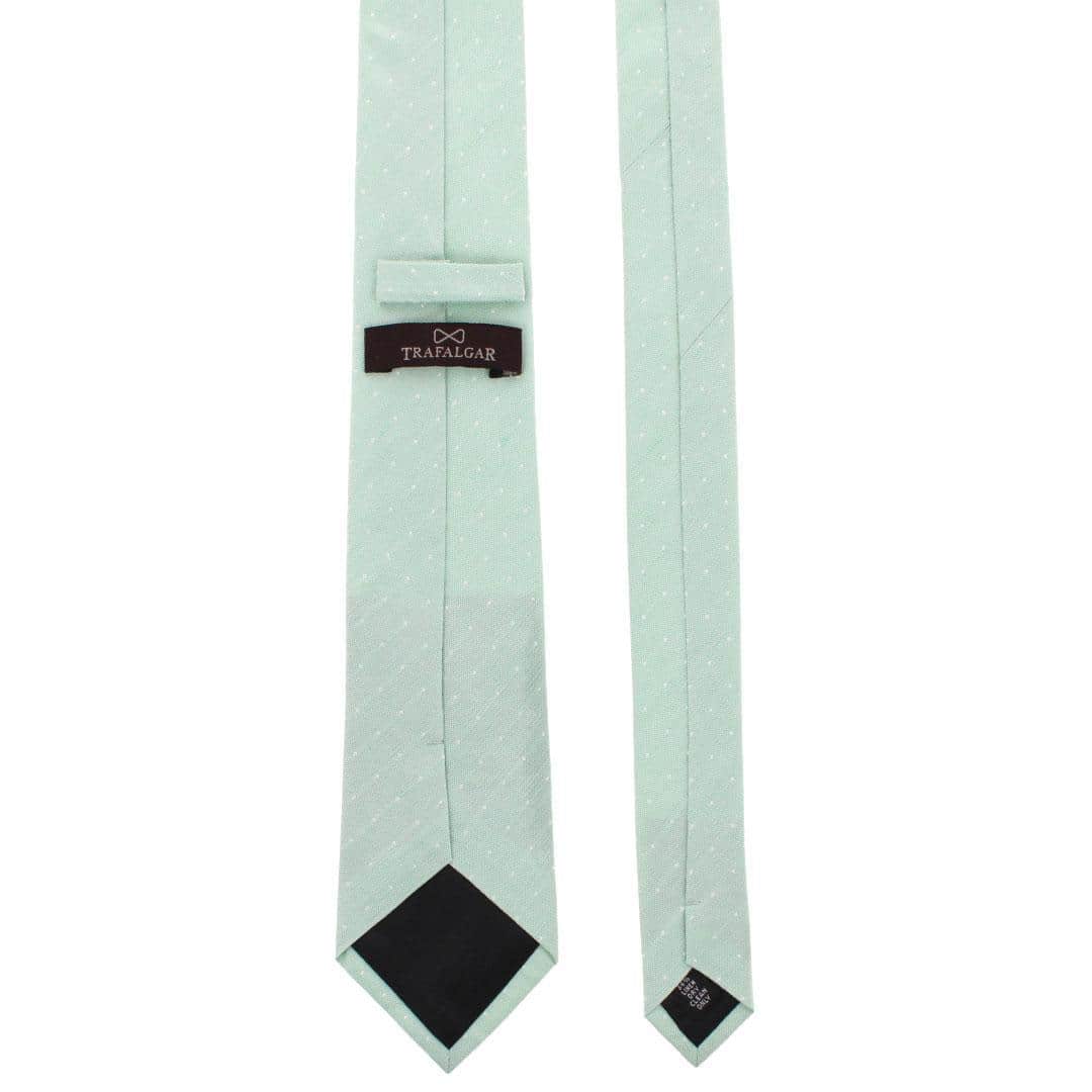 Churchill Chambray Polka Dot Linen Blend Necktie - Image 8