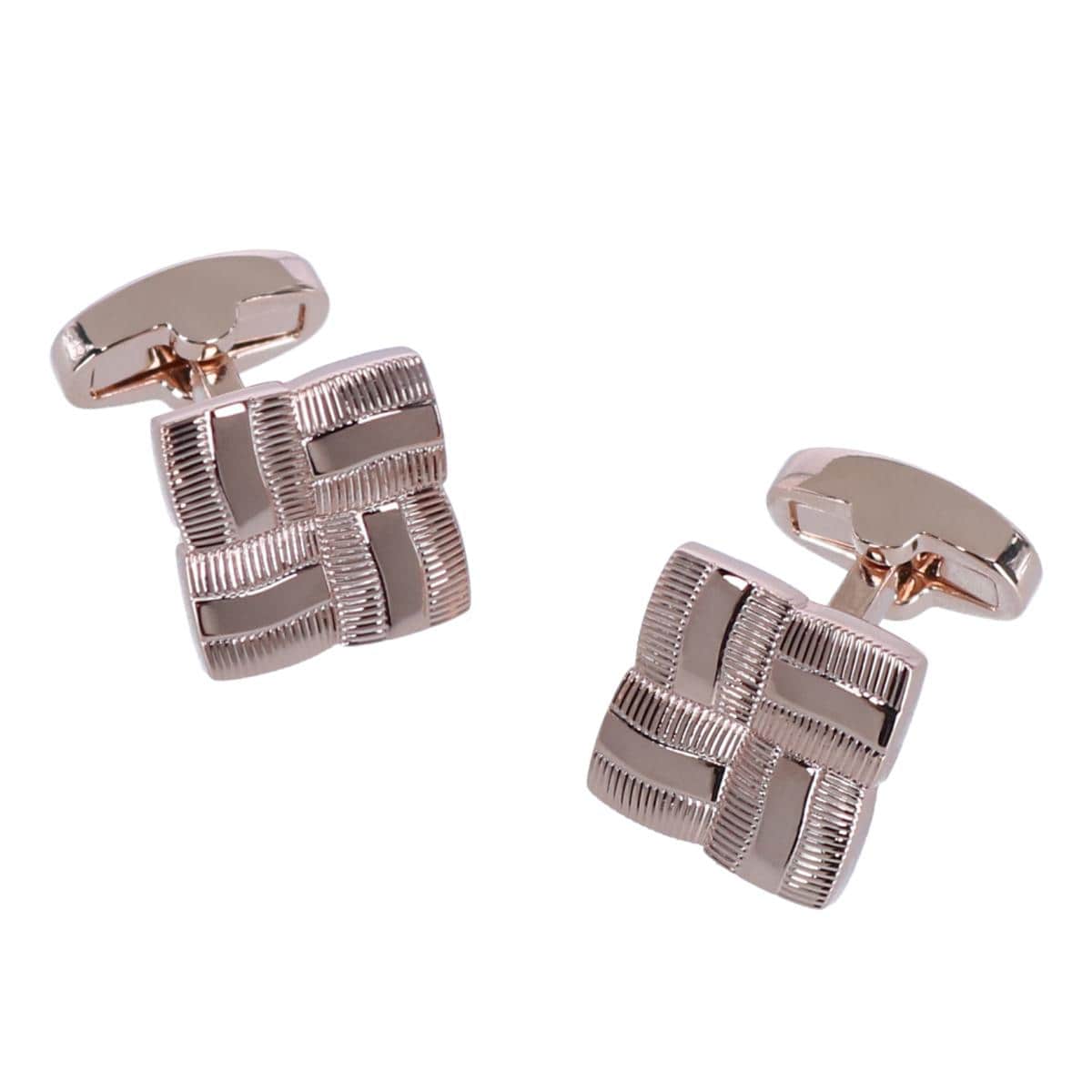 Clayton Square Detailed Rose Gold Cufflinks - Image 2