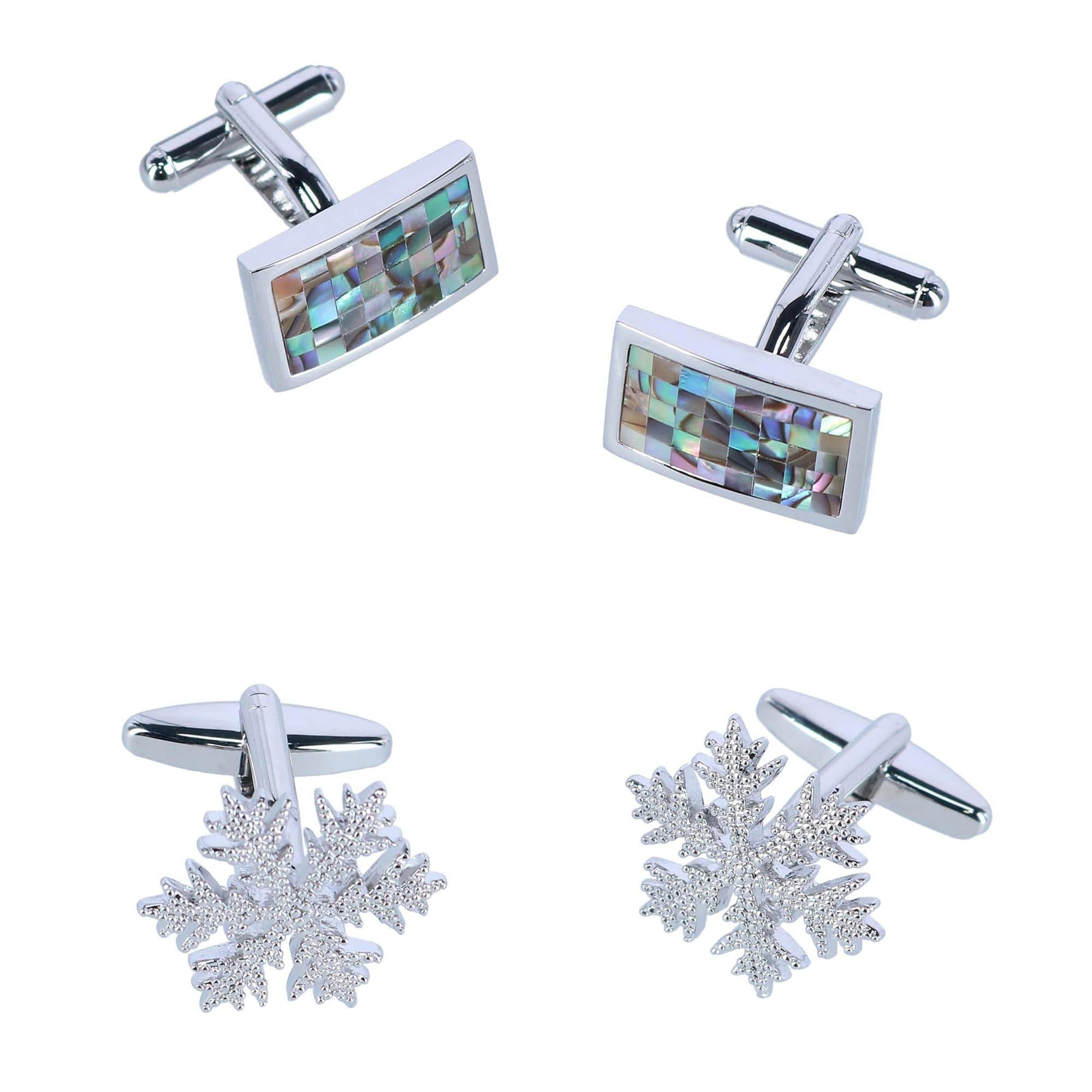 Cufflink Holiday Pack Snowflake and Mother of Pearl Set - Image 2
