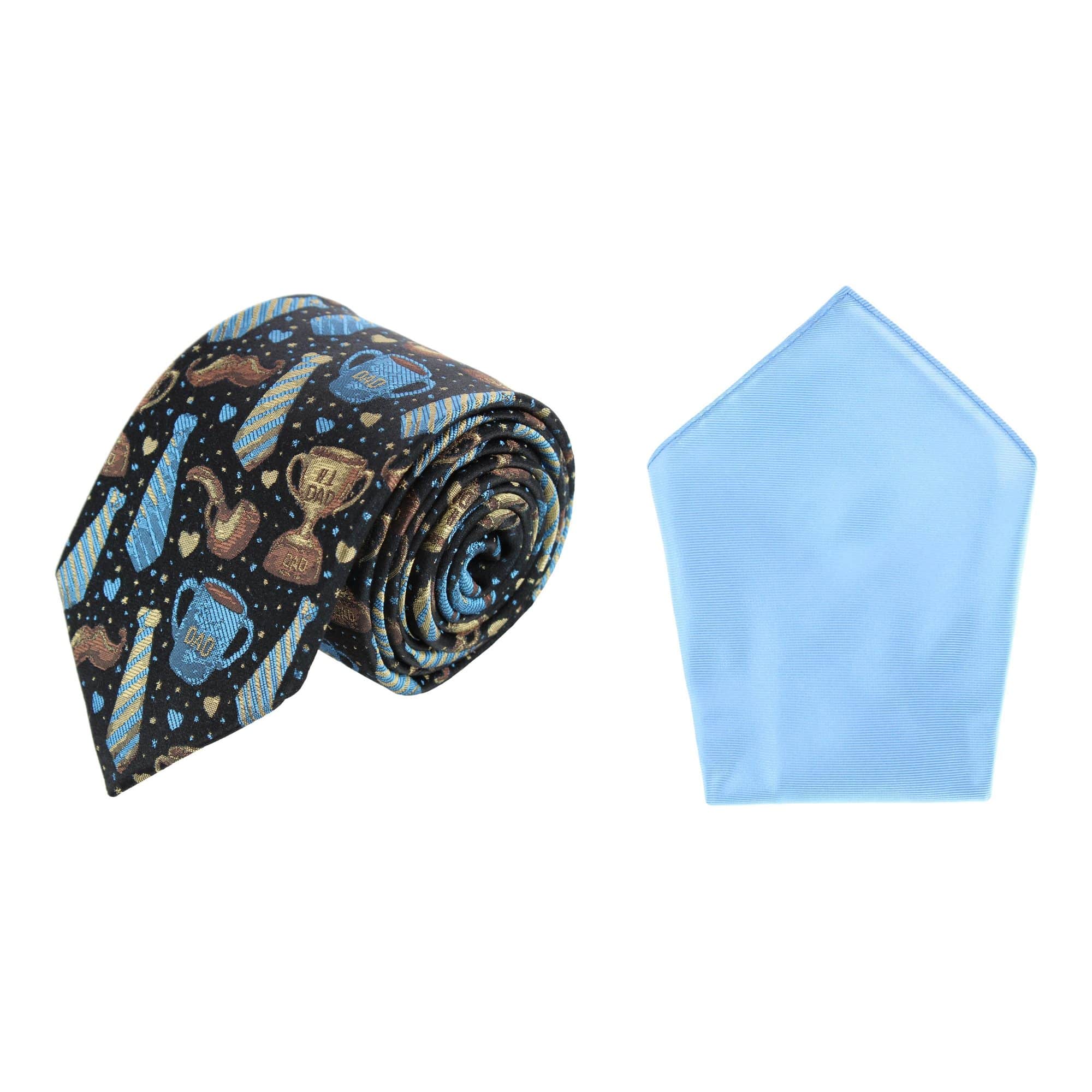 Dad Appreciation Necktie & Gatsby Silk Pocket Square Bundle - Image 2