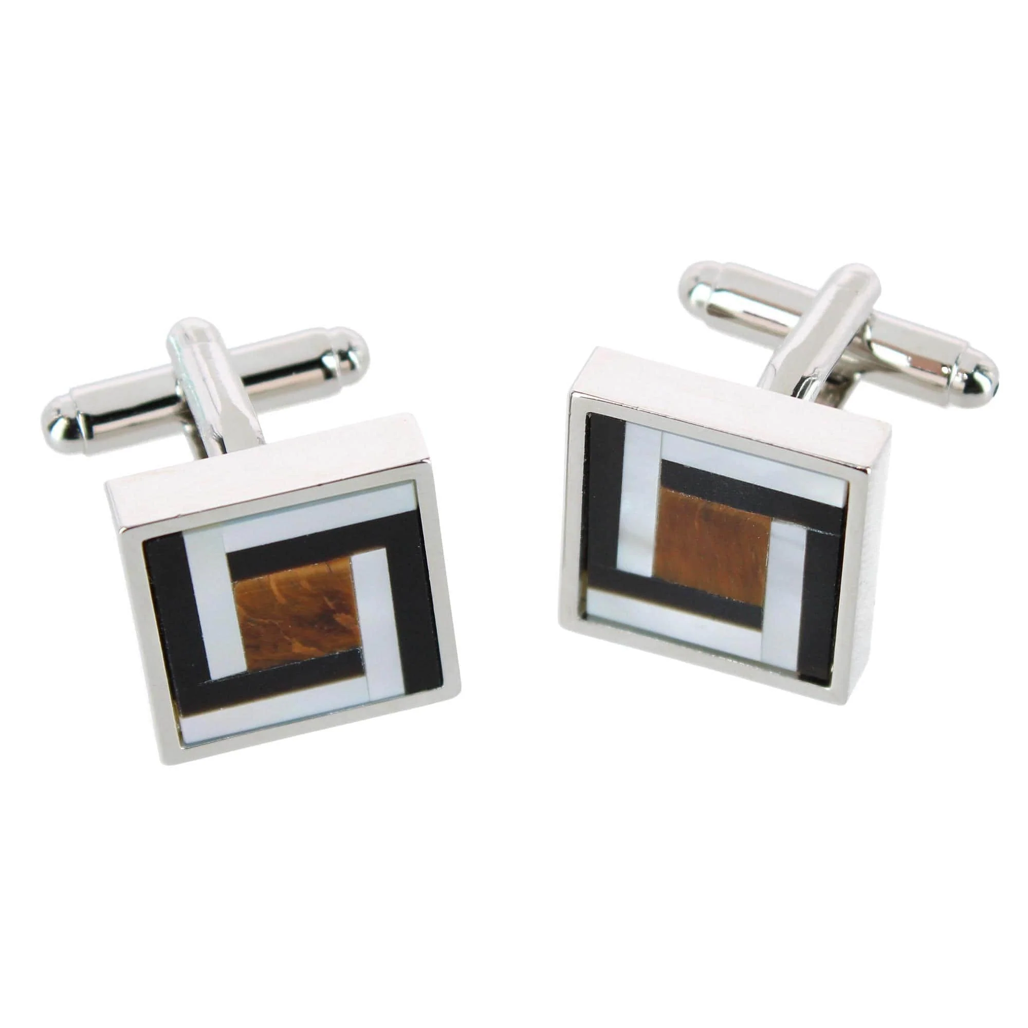 Dallas Square Joint Stone Cufflinks (1 Pair) - Image 3