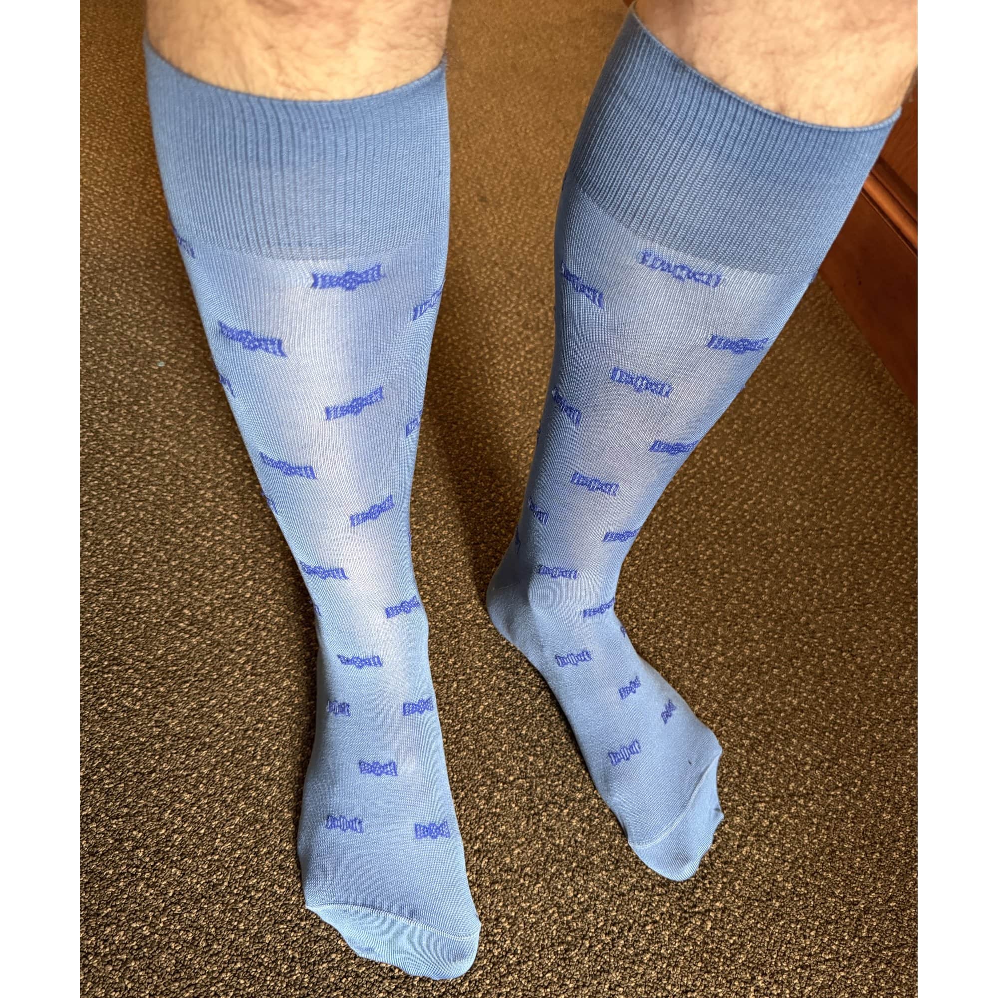 Dapper Bow Tie Novelty Mid Calf Mercerized Cotton Socks (1 Pair) - Image 11