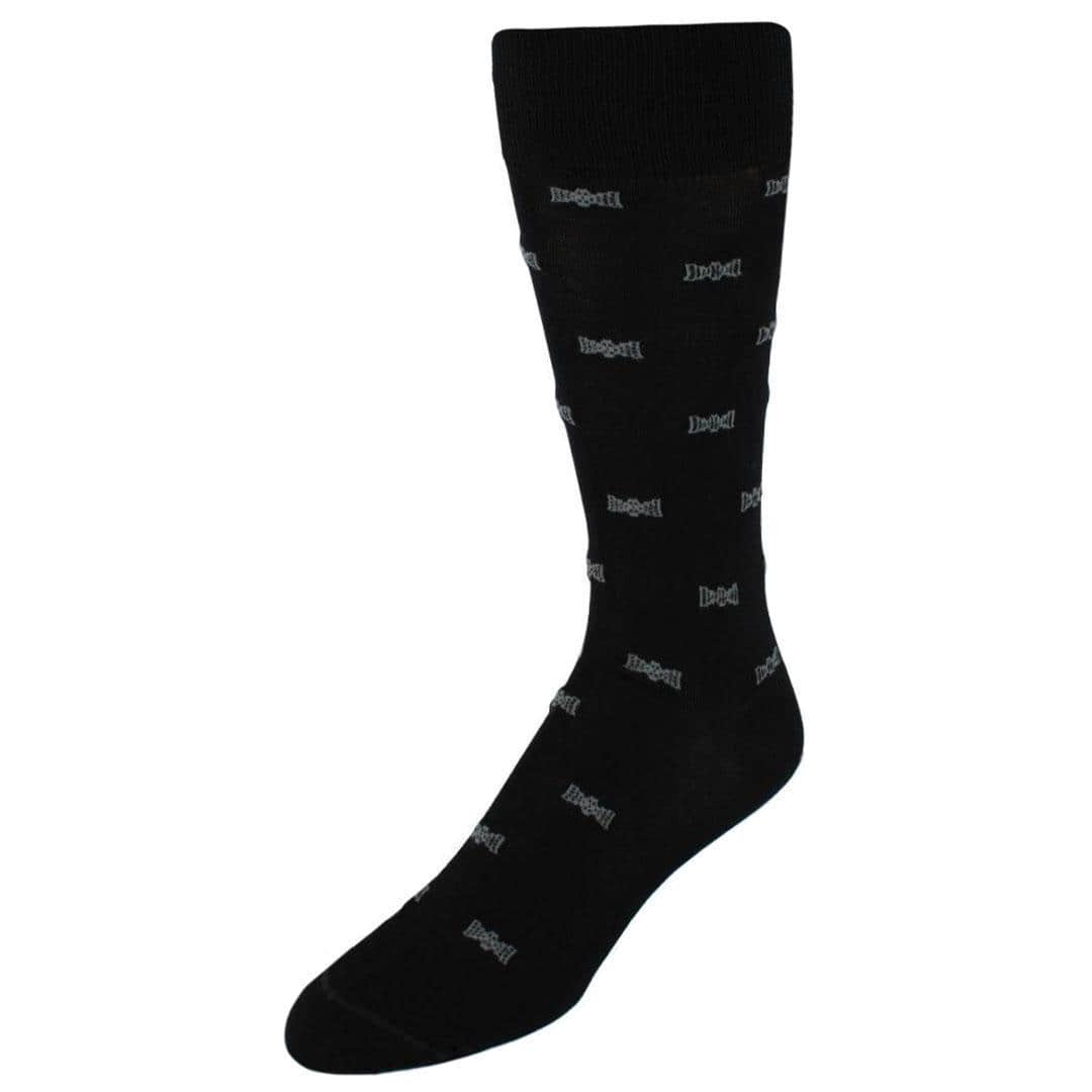 Dapper Bow Tie Novelty Mid Calf Mercerized Cotton Socks (1 Pair) - Image 2