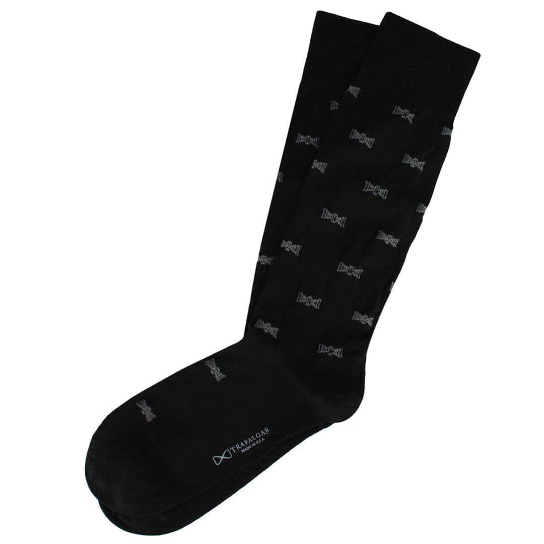 Dapper Bow Tie Novelty Mid Calf Mercerized Cotton Socks (1 Pair) - Image 5