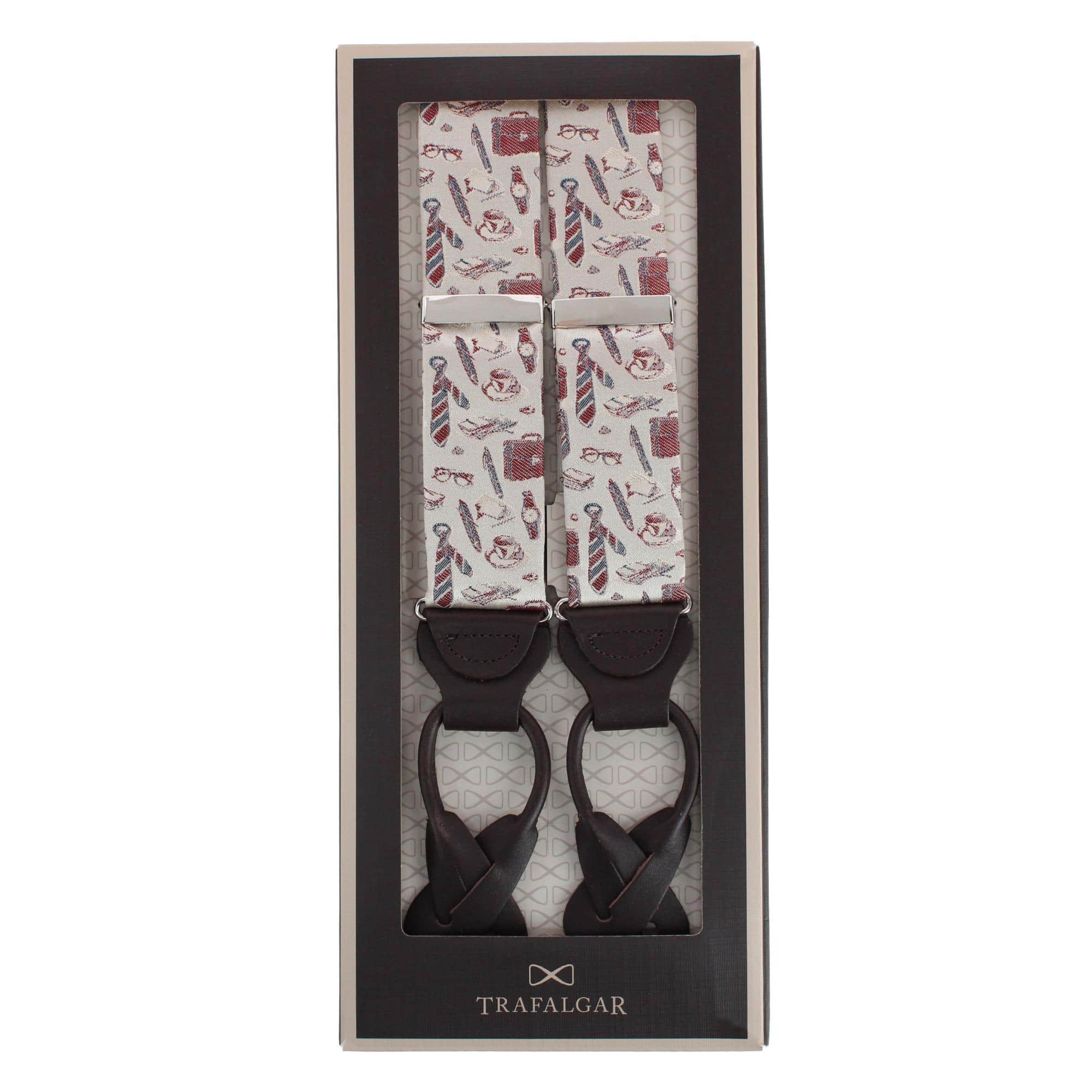 Day At The Office Novelty Silk Button End Braces - Image 5