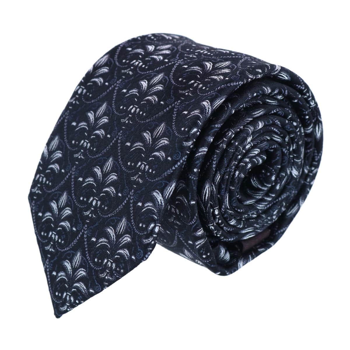 Domenico the Grande Damask Patterned Silk Necktie - Image 2