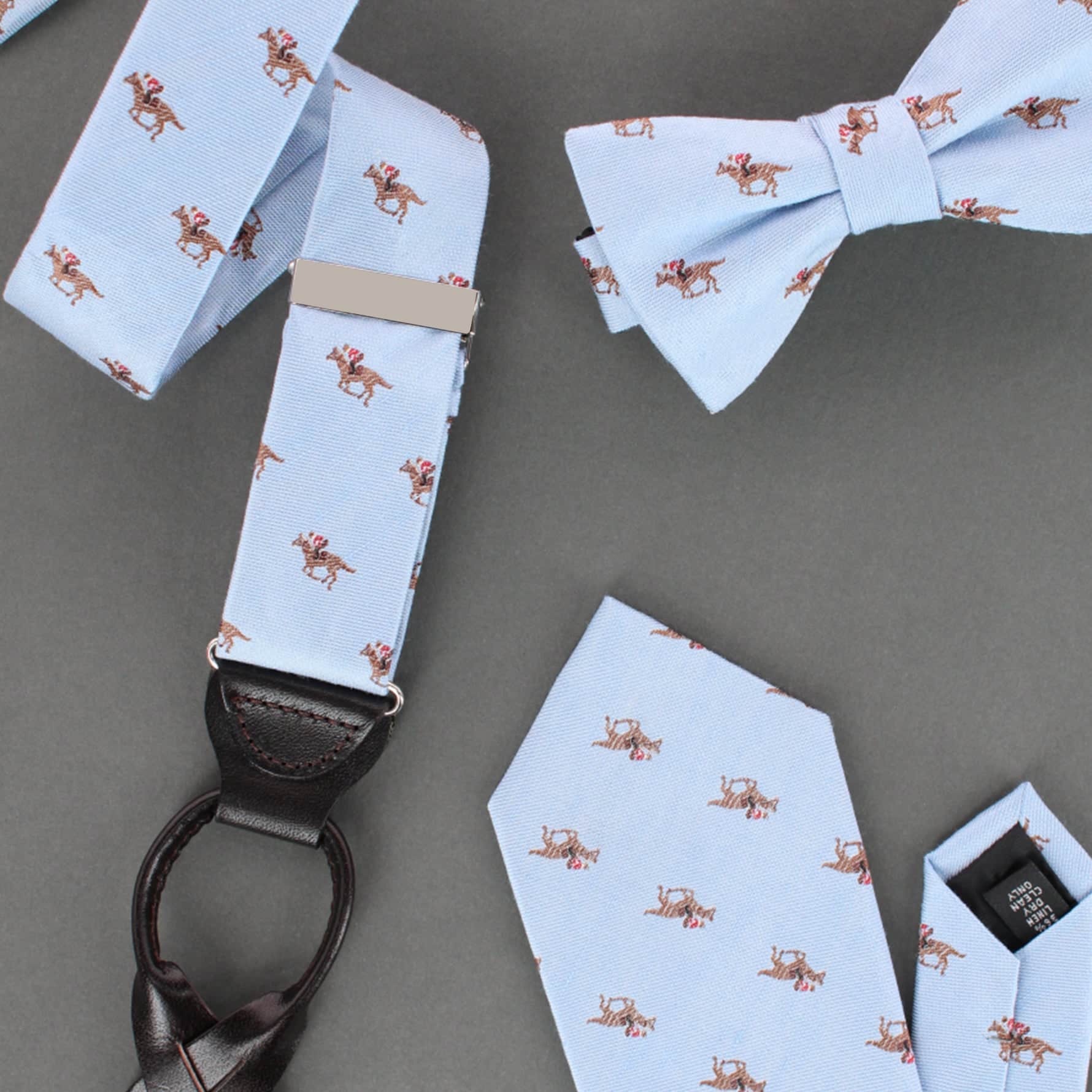 Down The Stretch Racehorse Linen Blend Bow Tie - Image 7