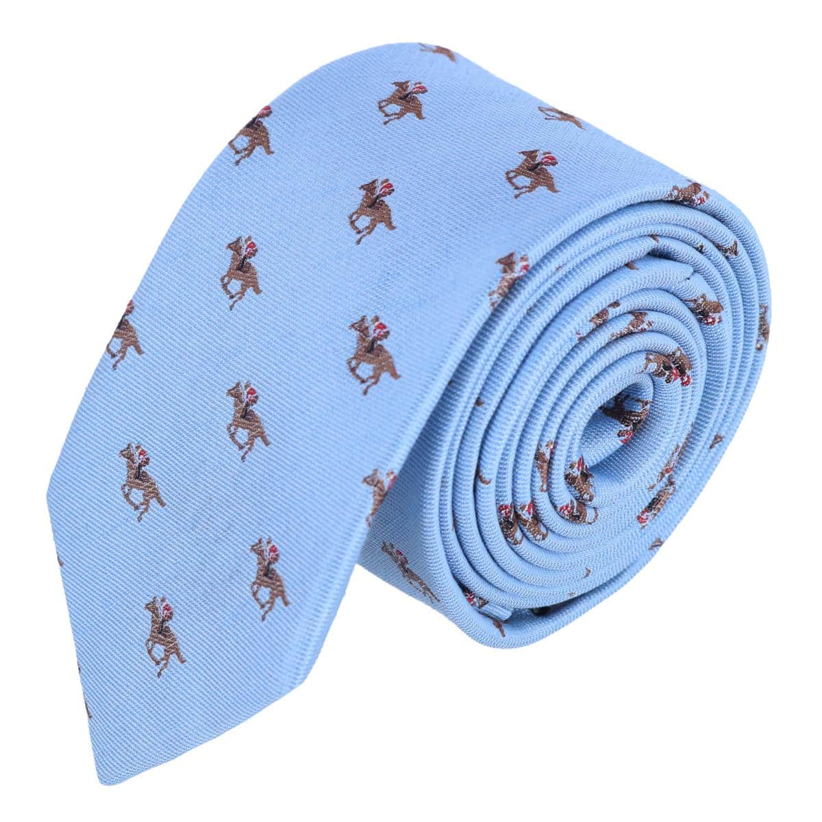 Down The Stretch Racehorse Linen Blend Necktie - Image 2