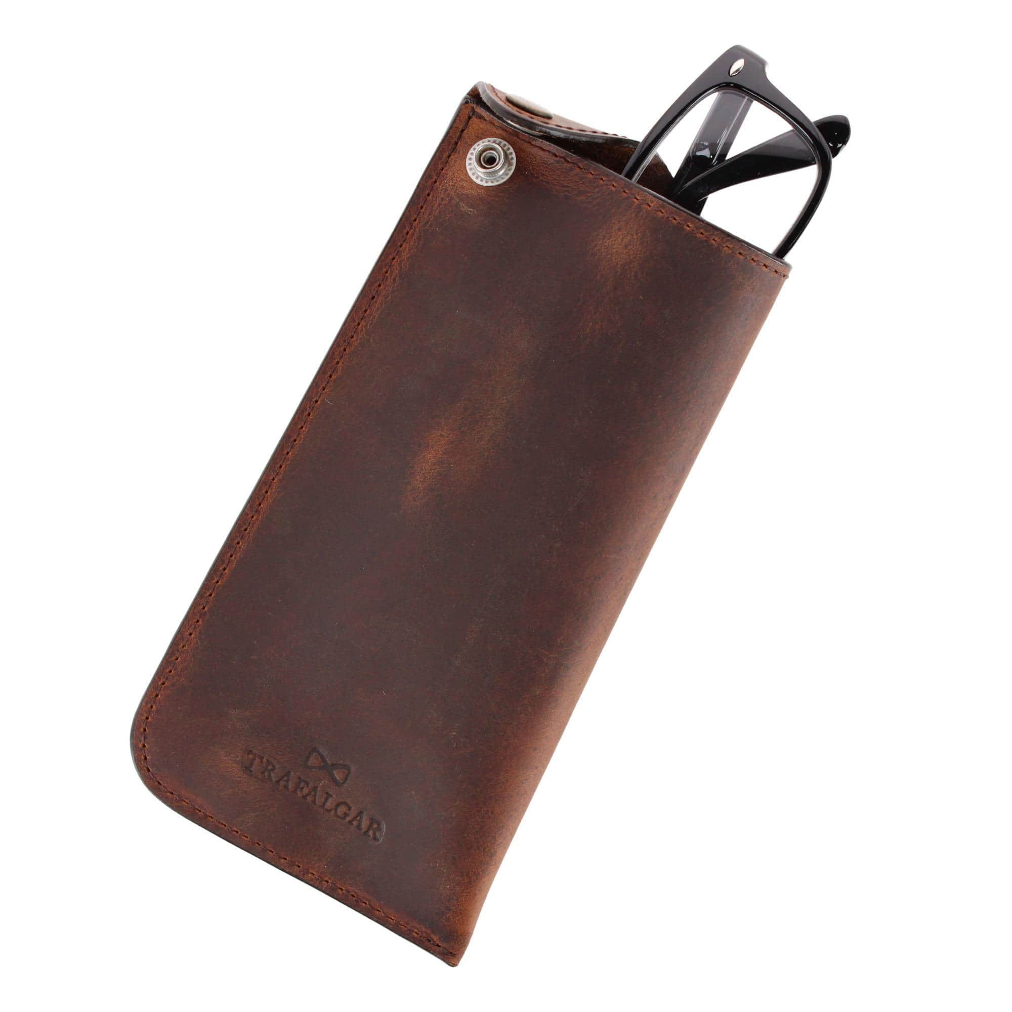Doyle Crazy Horse Leather Snap Closure Glass Case - Image 5