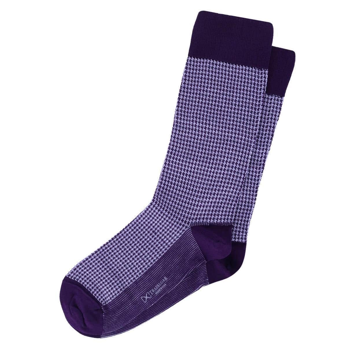 Doyle Houndstooth Design Mercerized Cotton Mid-Calf Socks - Image 11